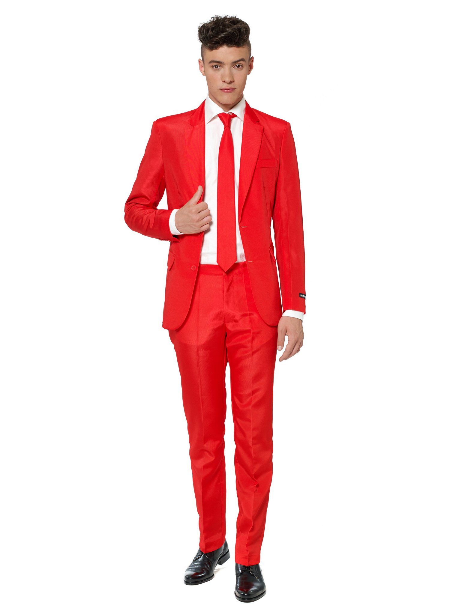 SuitMeister Anzug Solid Red Teufel Partyanzug