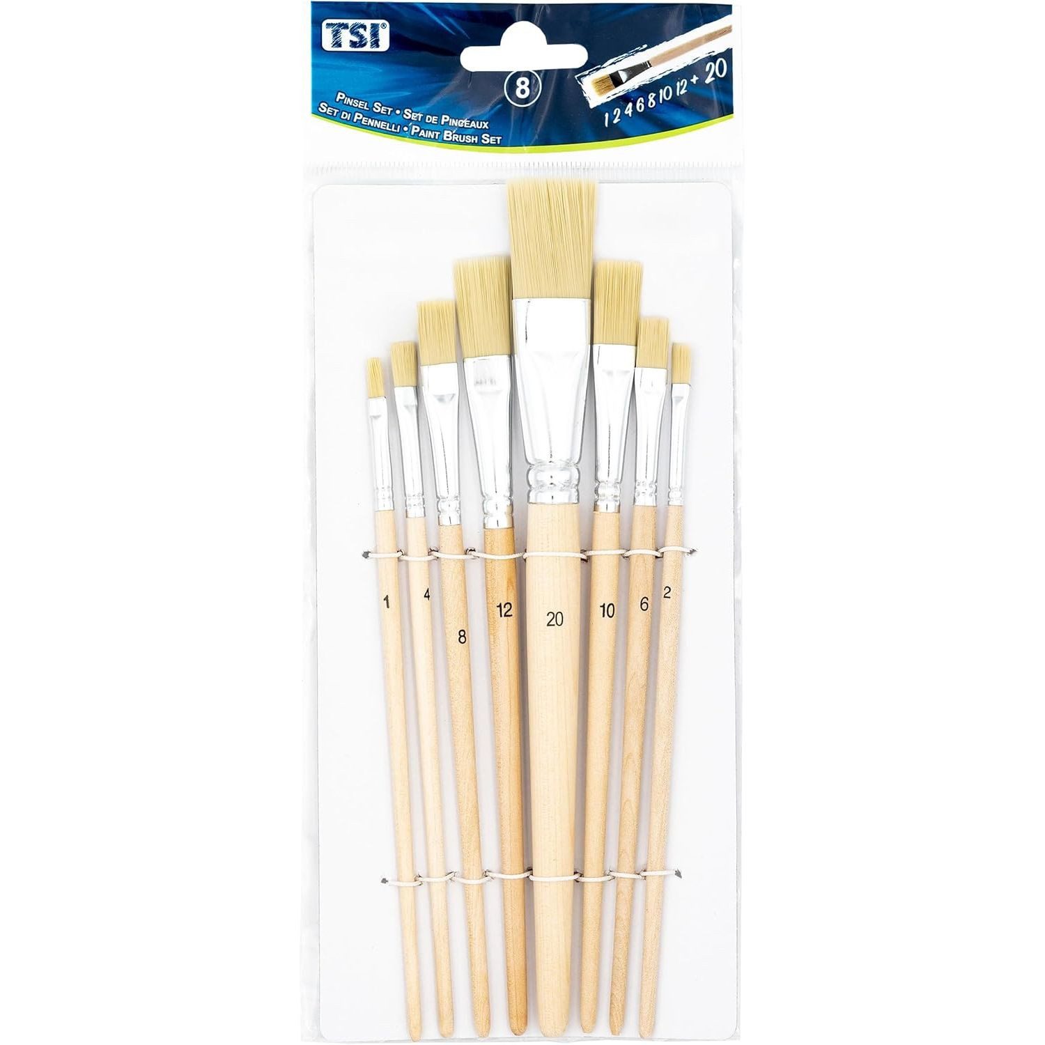 TSI Schreibwaren Pinsel TSI Borstenpinsel-Set 8-teilig