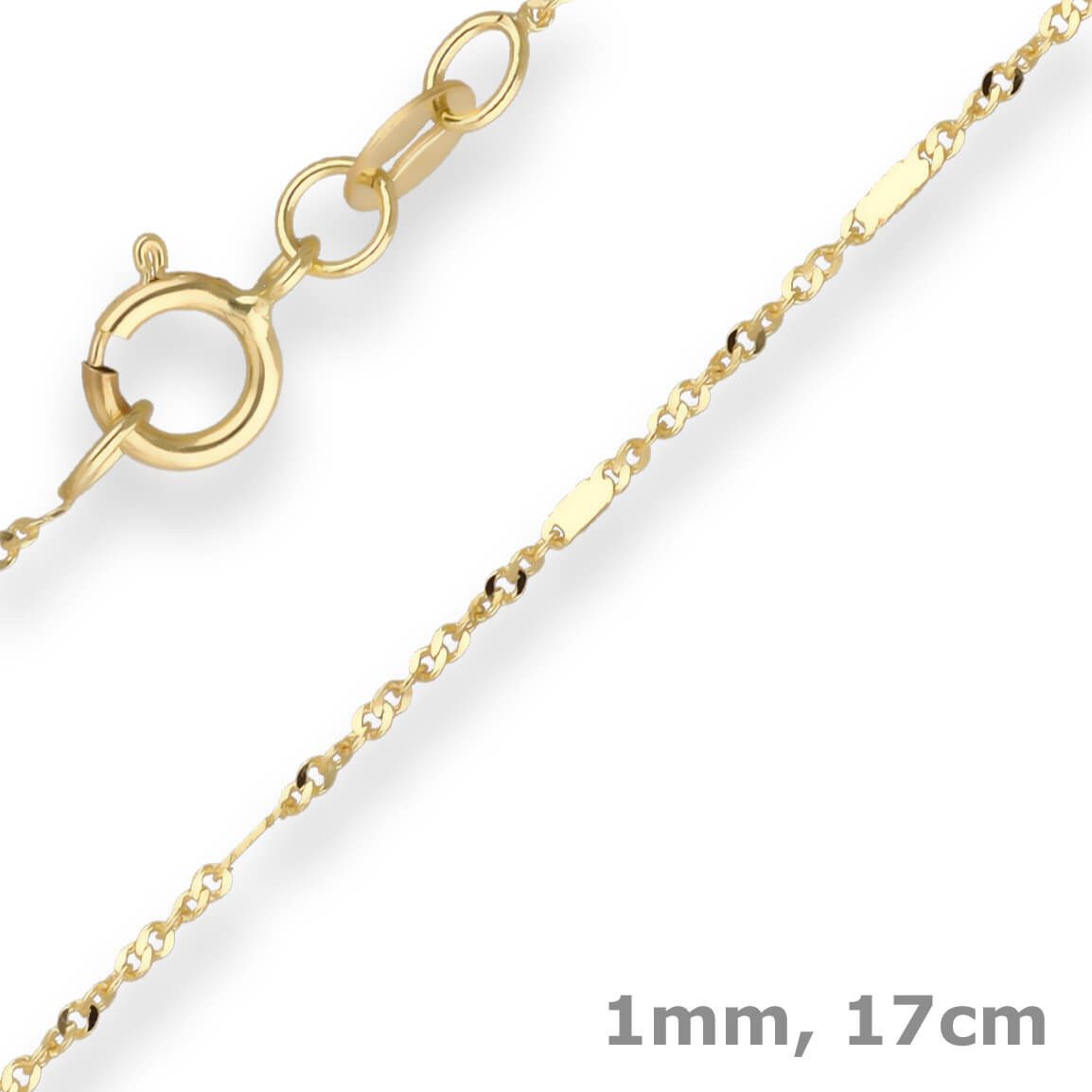 Schmuck Krone Goldarmband 1mm Armband Fantasiekette