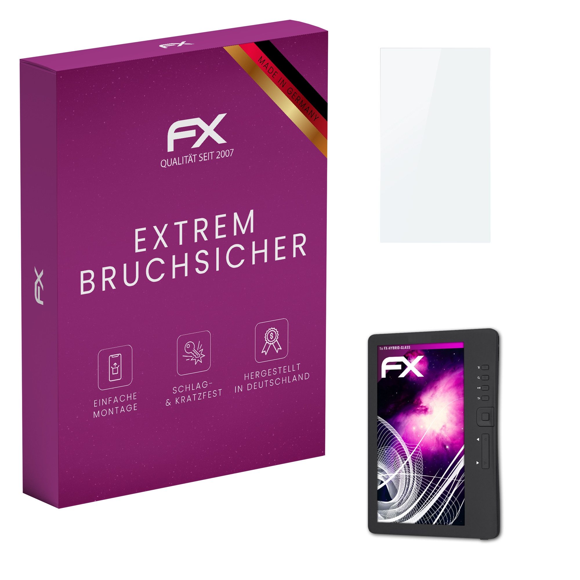 atFoliX Schutzfolie Panzerglasfolie für Trekstor eBook-Reader