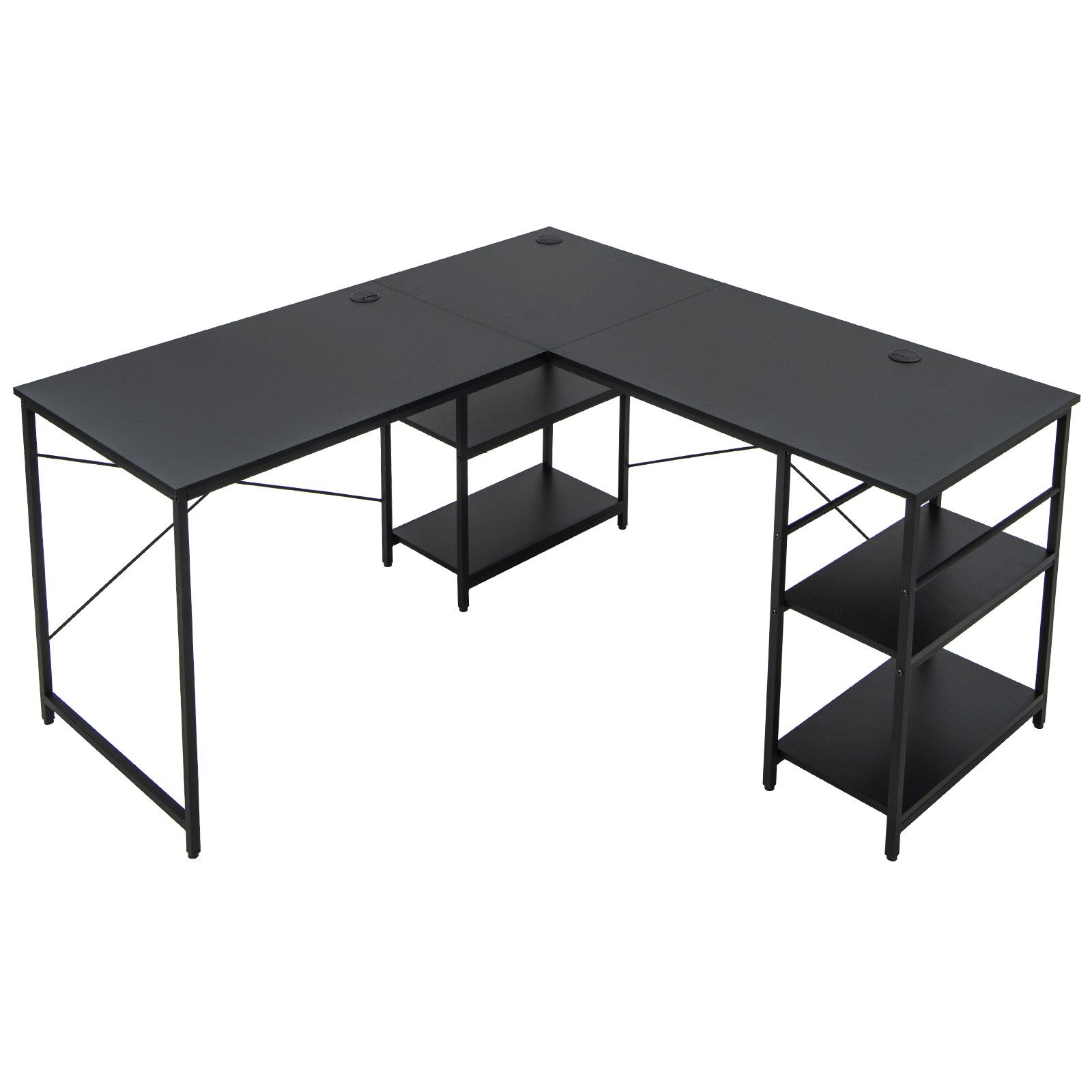 COSTWAY Eckschreibtisch, 2in1 Design, mit 4