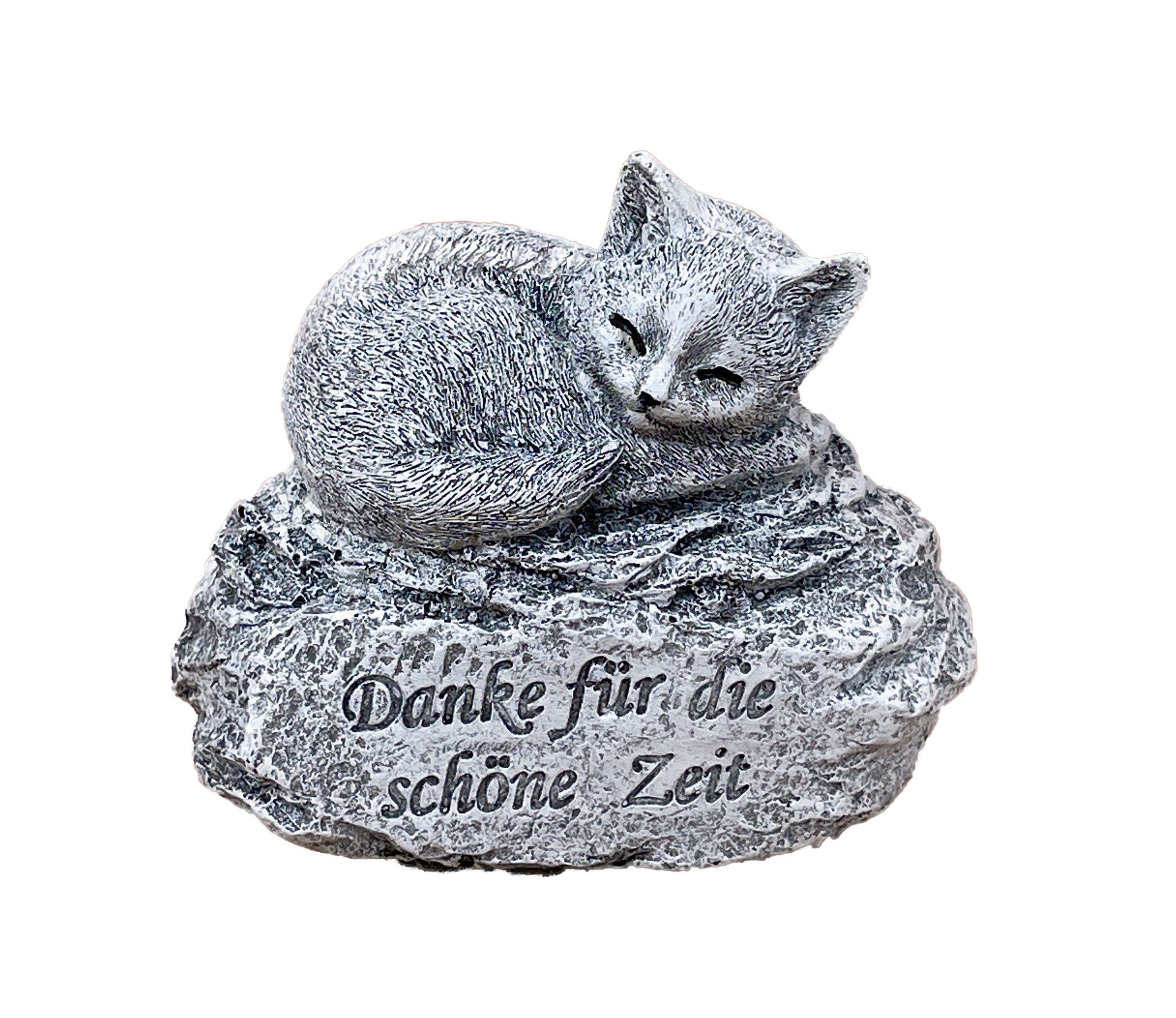 Stone and Style Gartenfigur Grabstein Katze