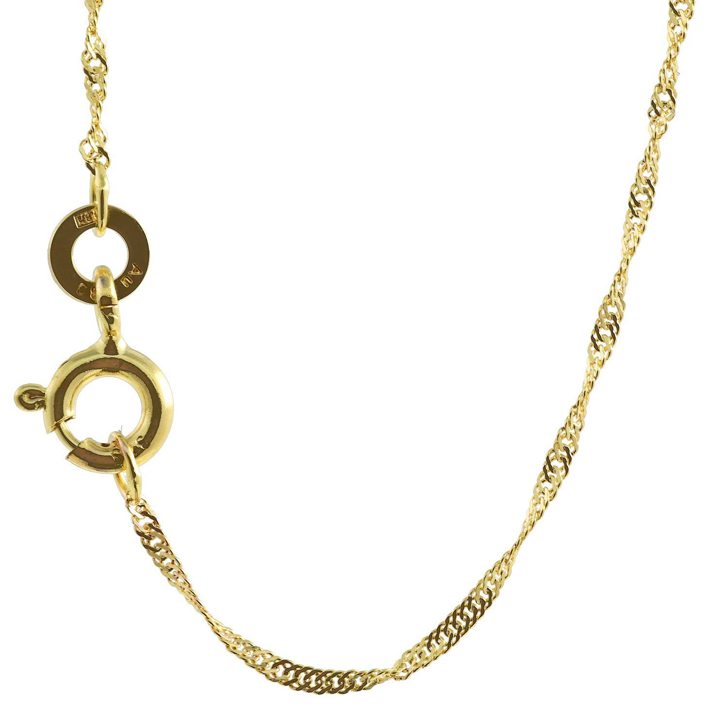 HOPLO Goldkette Goldkette Singapurkette Länge 38cm