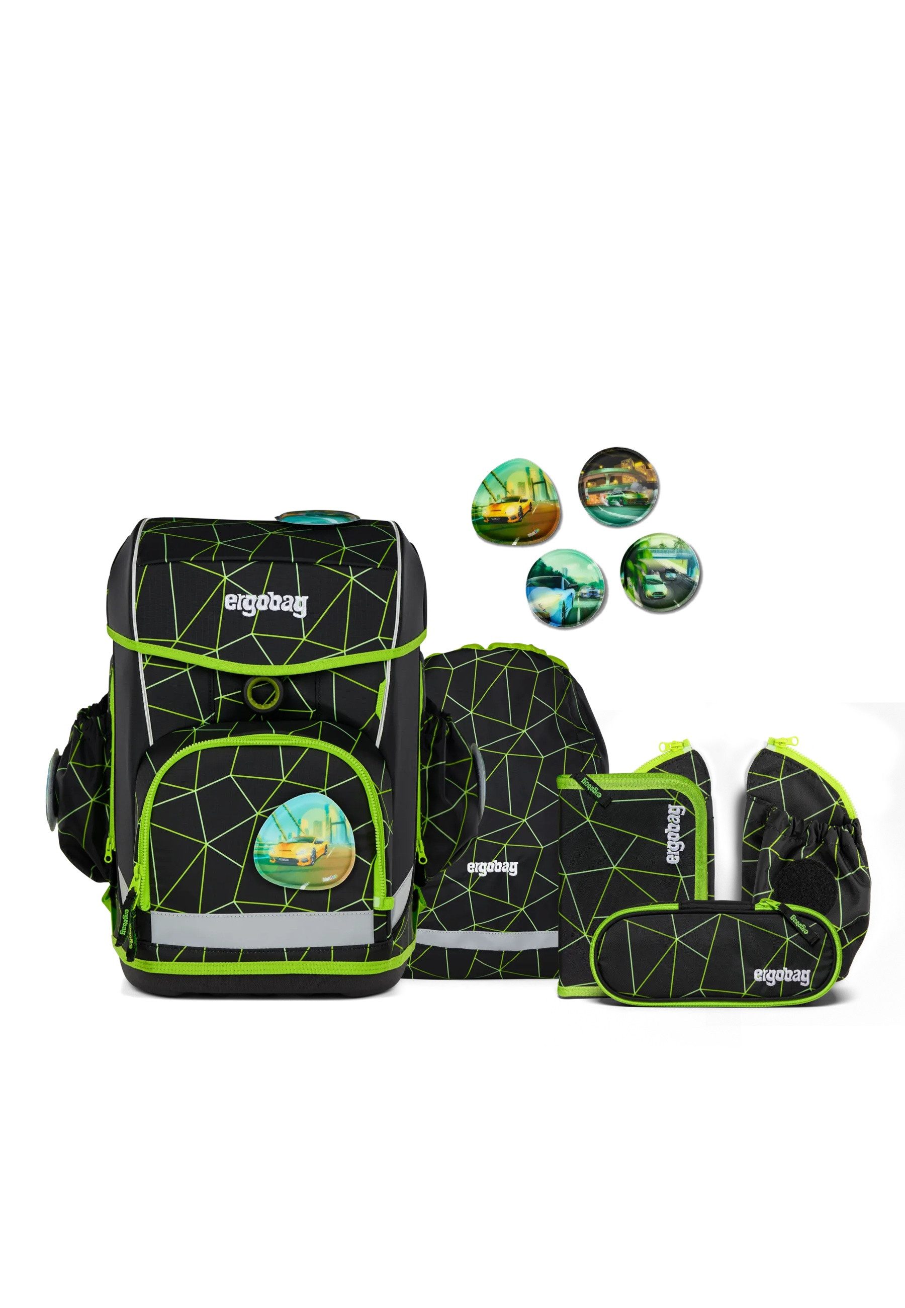 ergobag Schulranzen cubo light Set (6-tlg.,