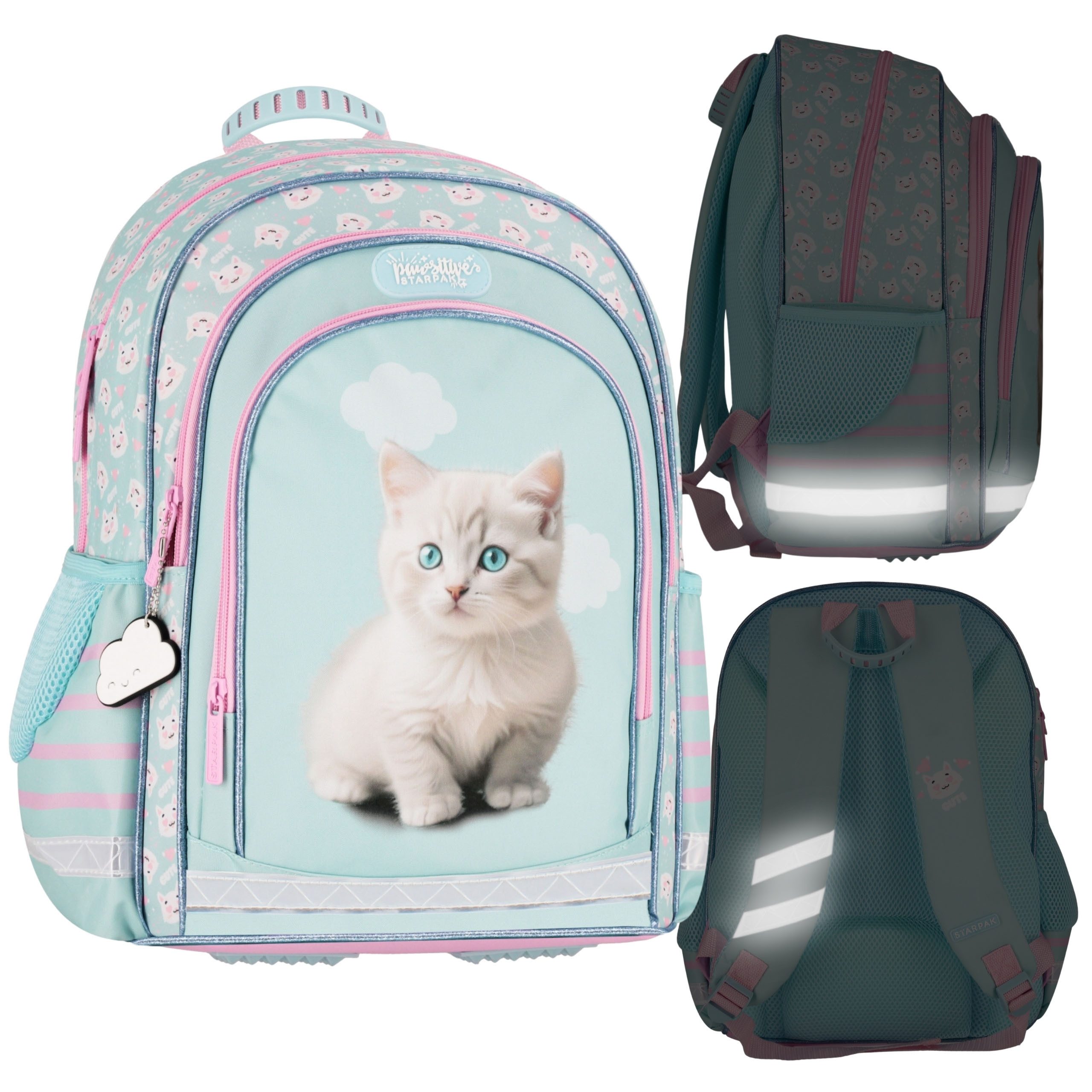Sarcia.eu Schulrucksack Blauer Dreifach-Schulrucksack Mädchen mit