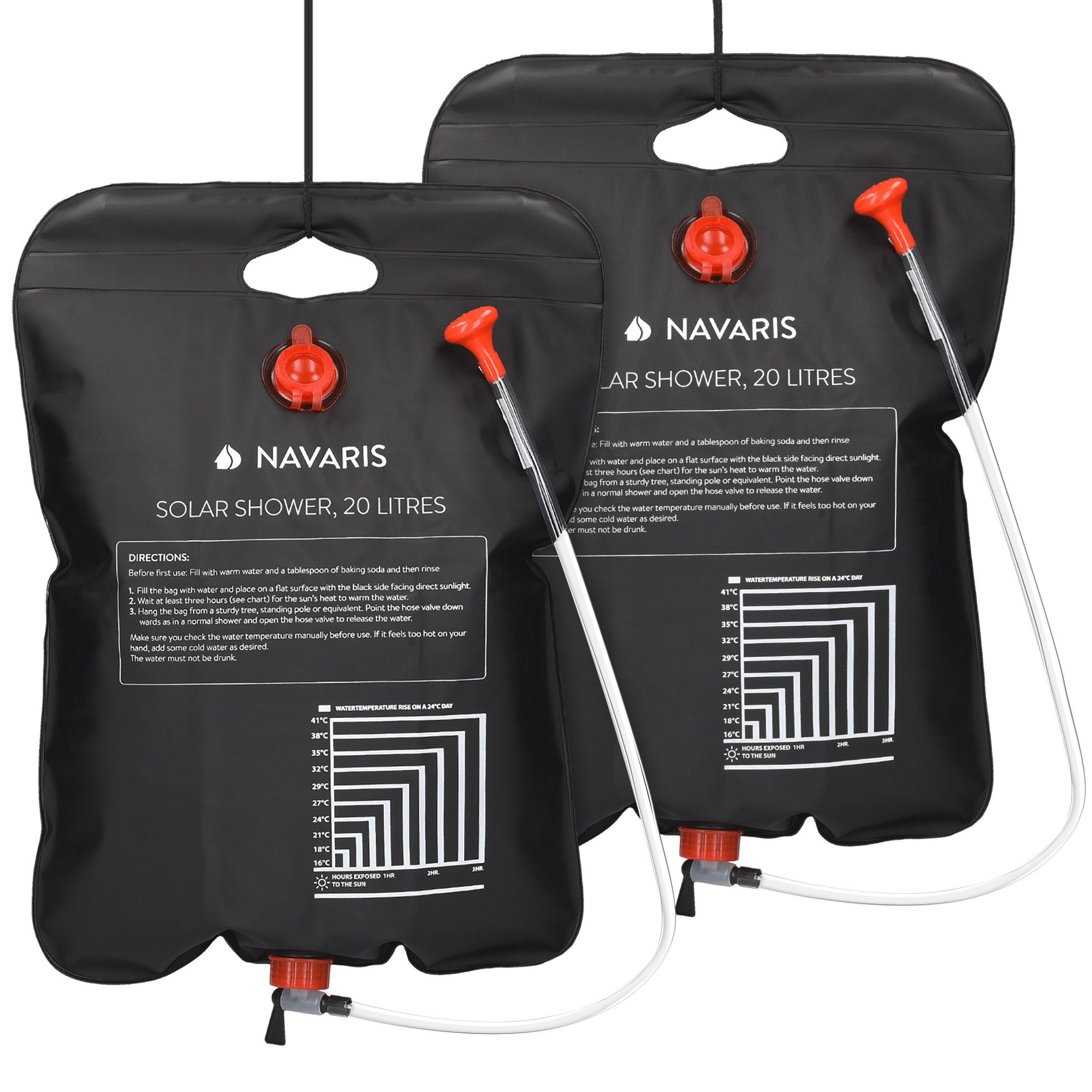Navaris Solardusche 2er-Set Campingdusche Solar 20L
