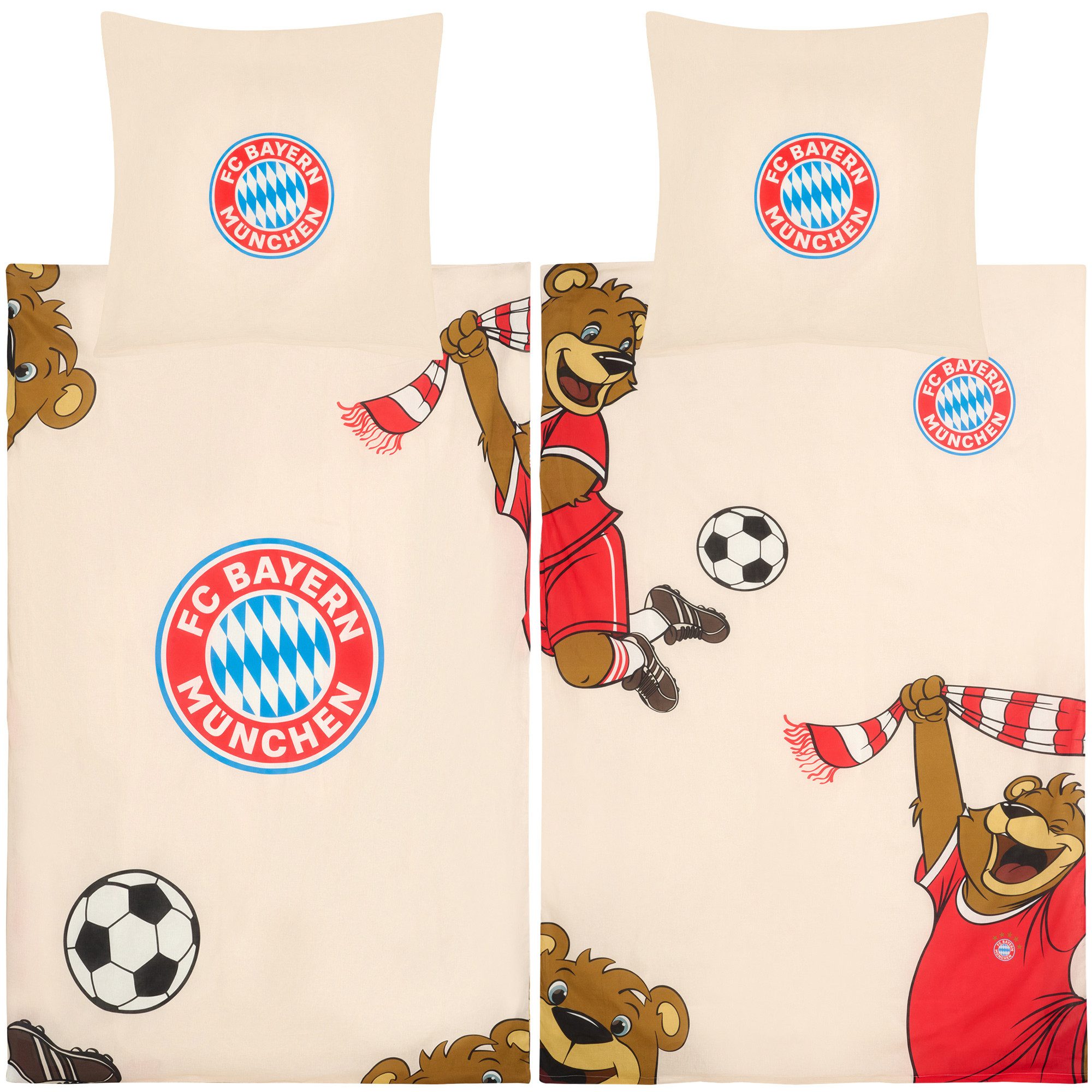 BERONAGE Kinderbettwäsche FC Bayern München Berni