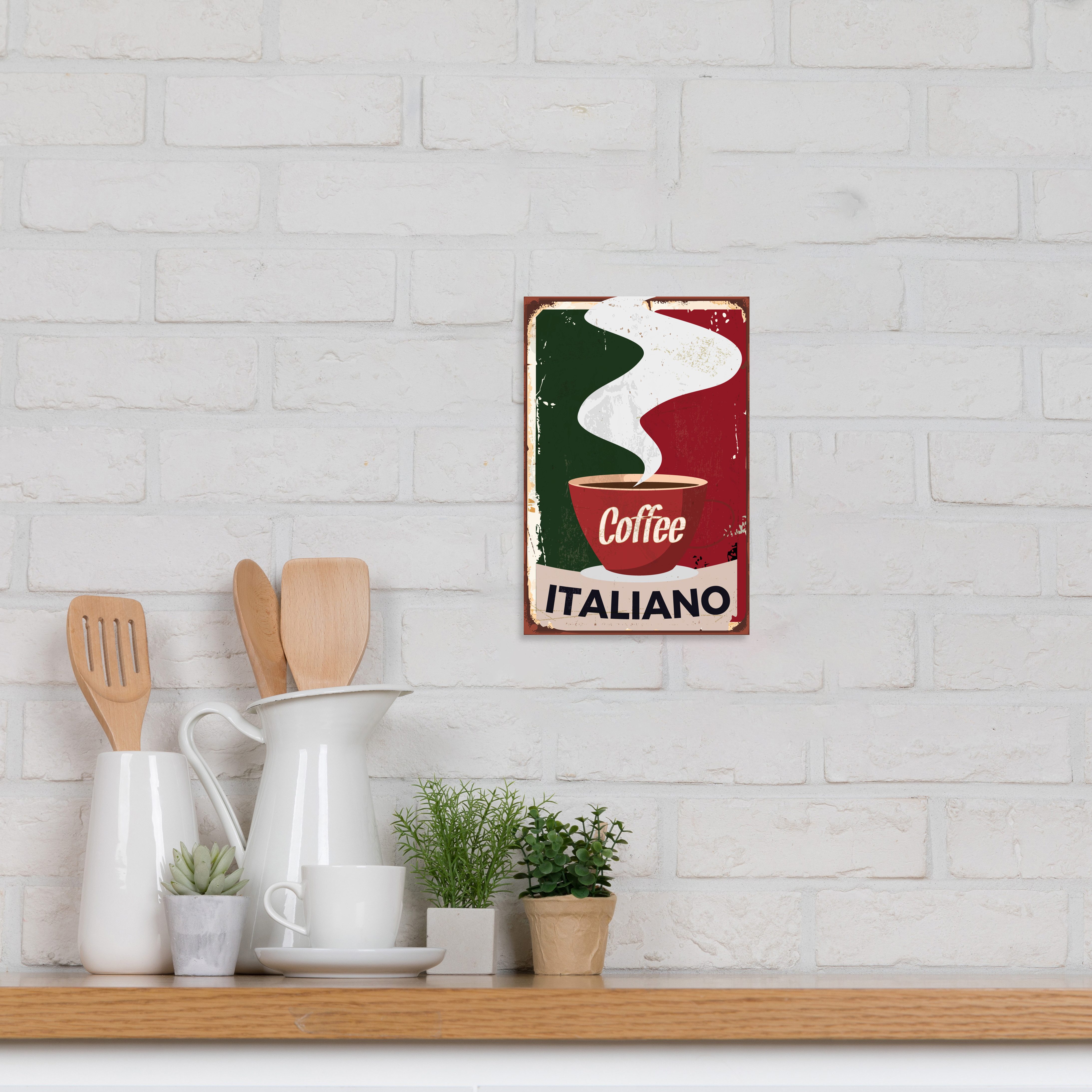 queence Alu-Dibond-Druck Coffee Italiano, Kaffee, Kaffee