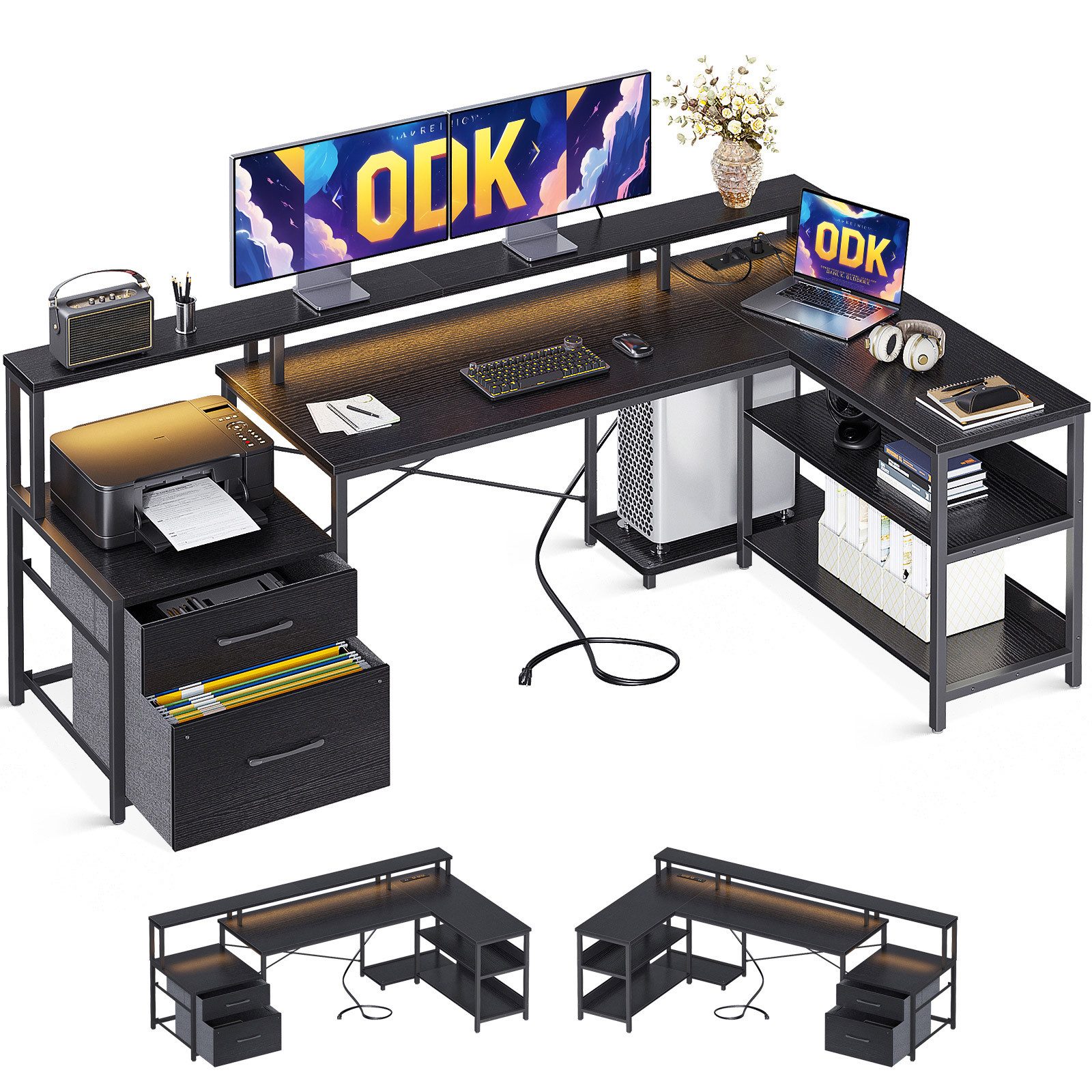 ODK Computertisch L Form Reversibel Eckschreibtisch