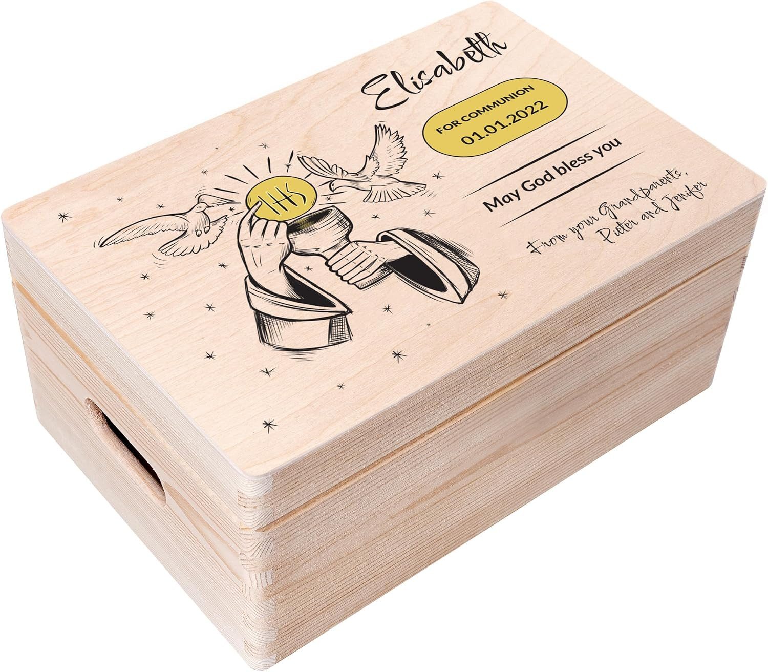 Creative Deco Holzkiste Kommunion Geschenke für