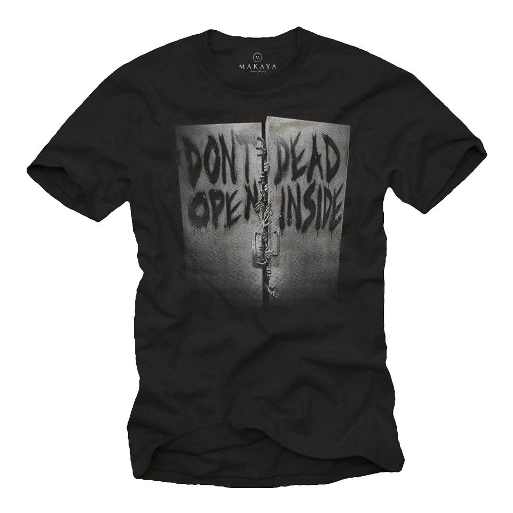 MAKAYA T-Shirt Herren Aufdruck Dead Inside