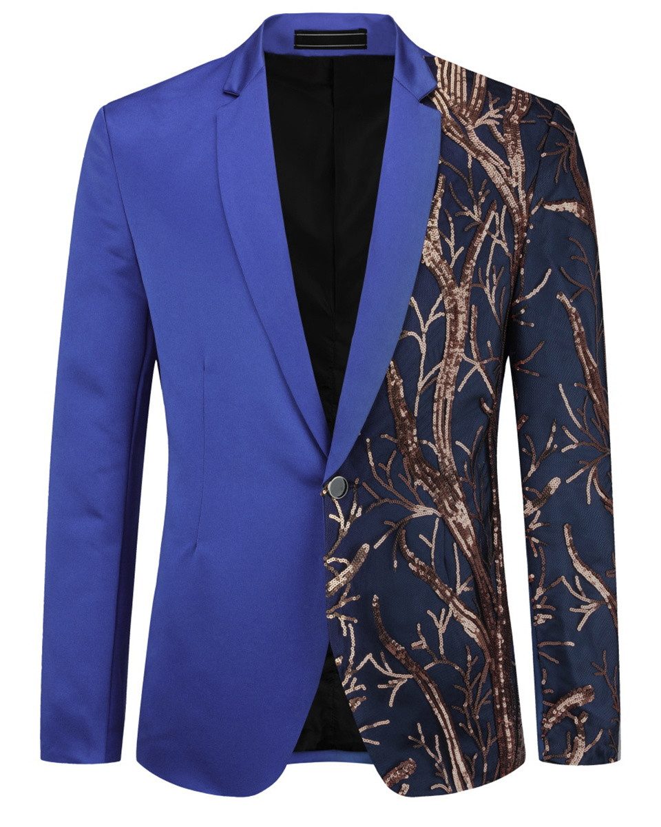 Allthemen Sakko Smokingjacke mit Pailletten Sakko