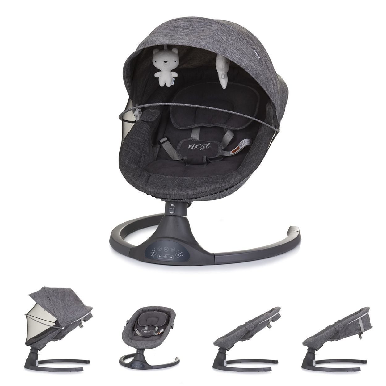 Chipolino Babywippe Babywippe Nest Musik, Fernbedienung,