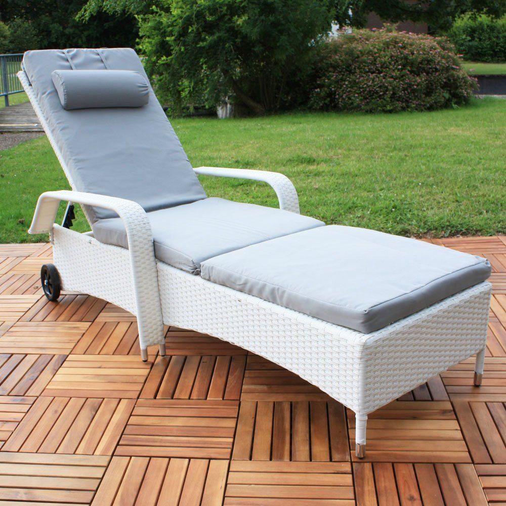 Melko Gartenliege Sonnenliege Gartenliege Polyrattan inkl.