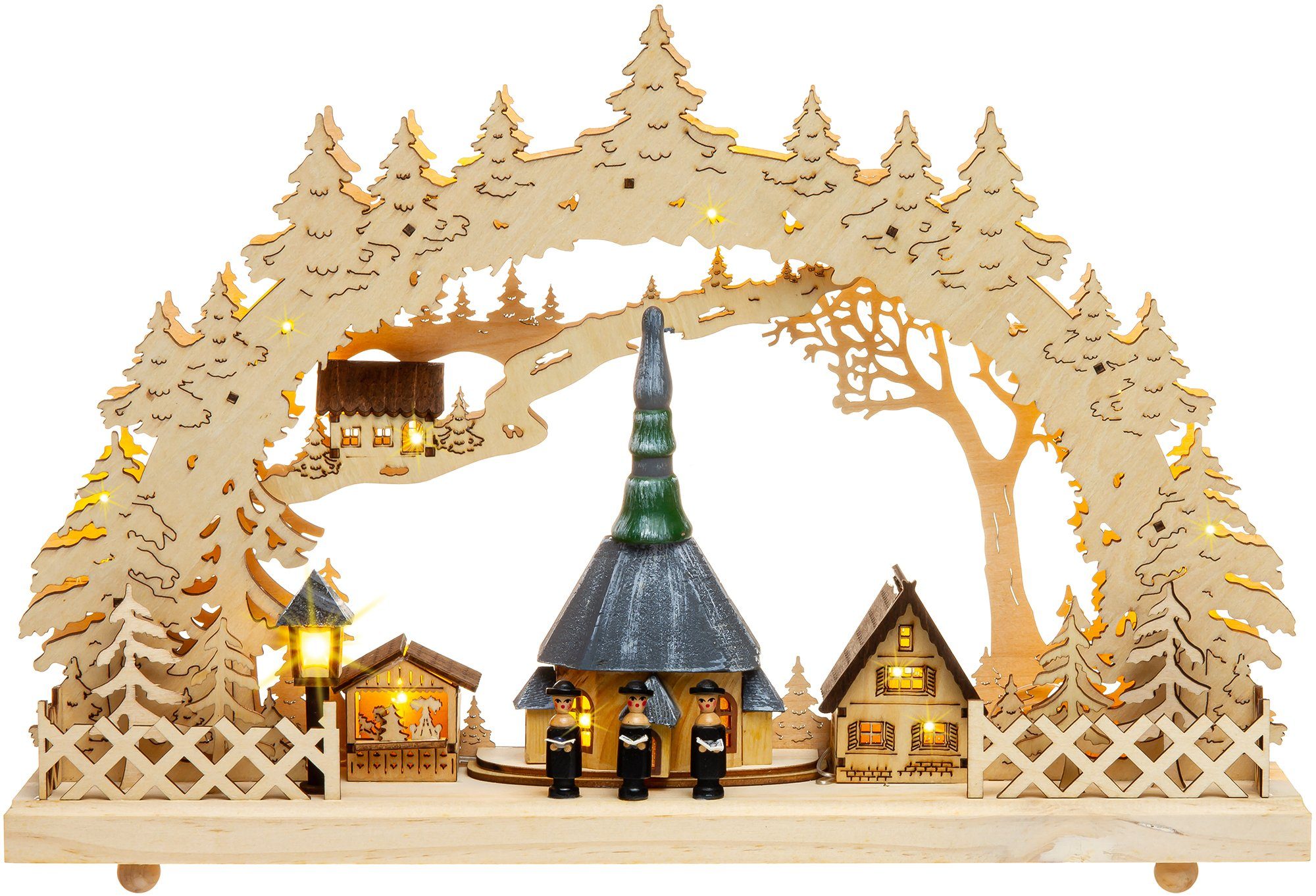 SIKORA Schwibbogen LB60 Seiffener Kirche Sänger
