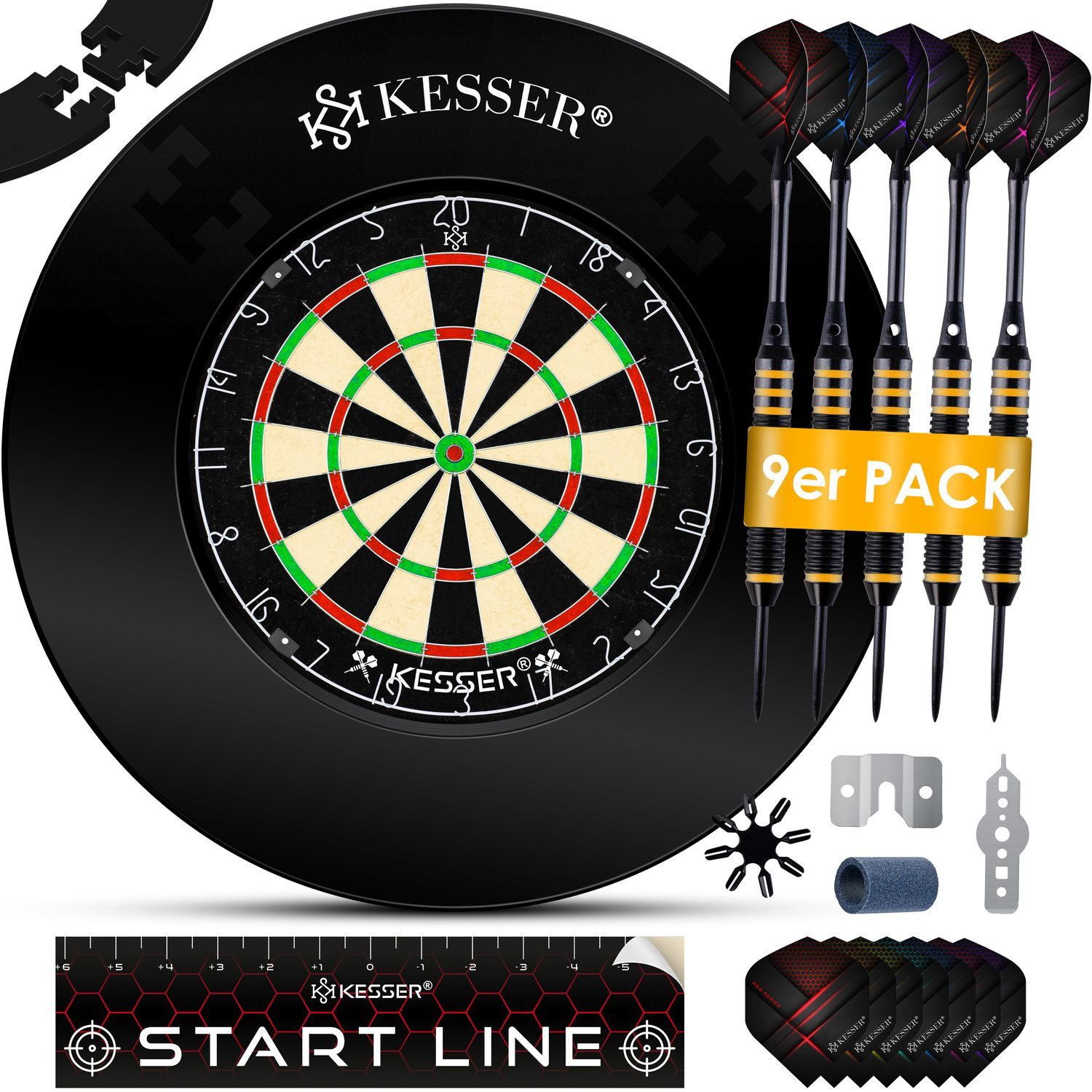 KESSER Dartscheibe, Dartscheibe kork mit Dartpfeile