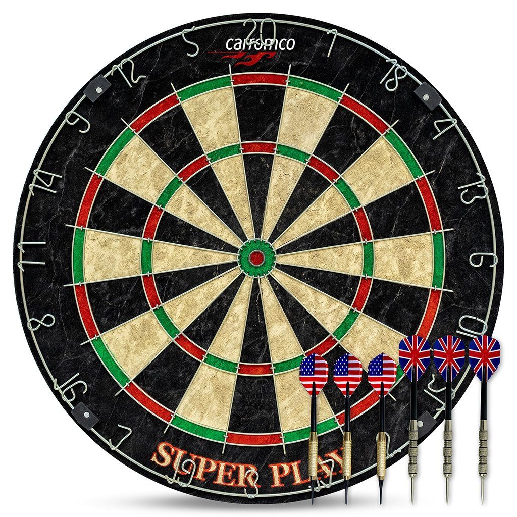 Carromco Dartscheibe SUPERPLAY 2.0, Steeldartboard, Sisal