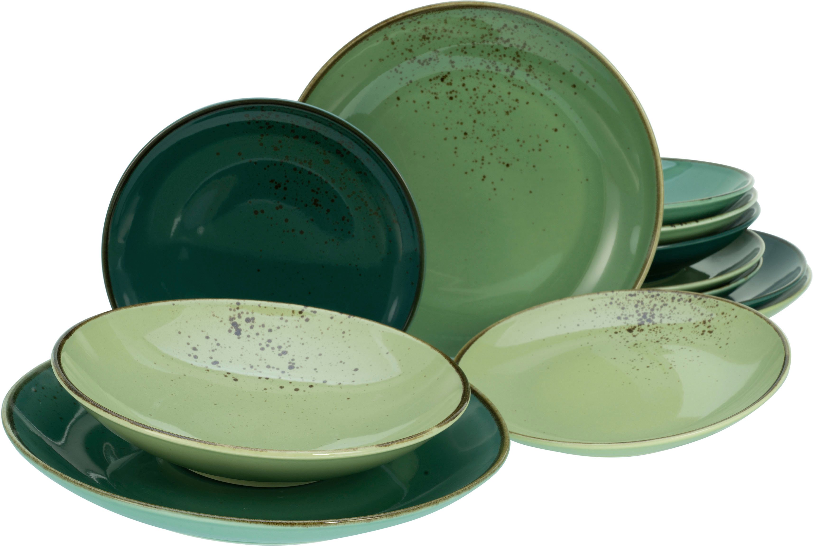 CreaTable Tafelservice Geschirr-Set NATURE COLLECTION (12-tlg),