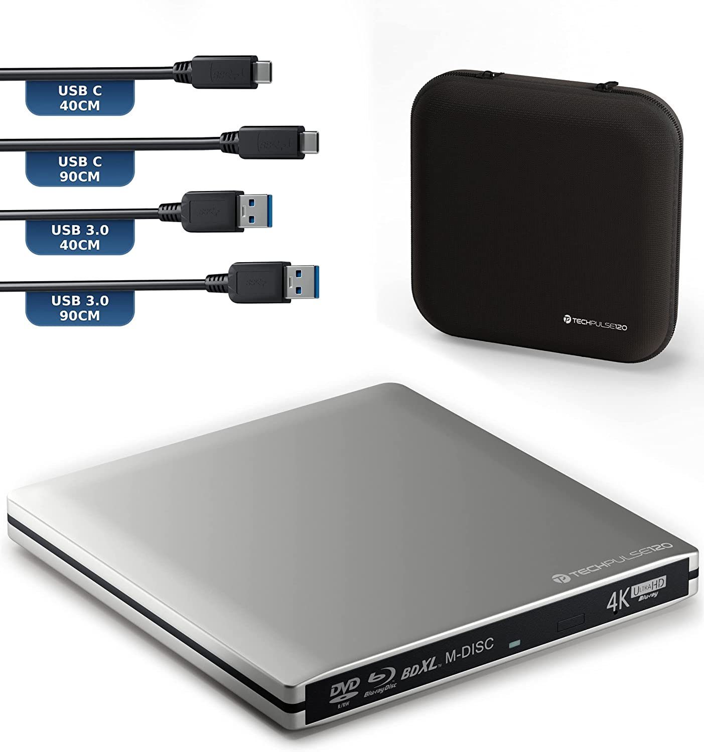 techPulse120 USB 3.1 Blu-ray DVD CD