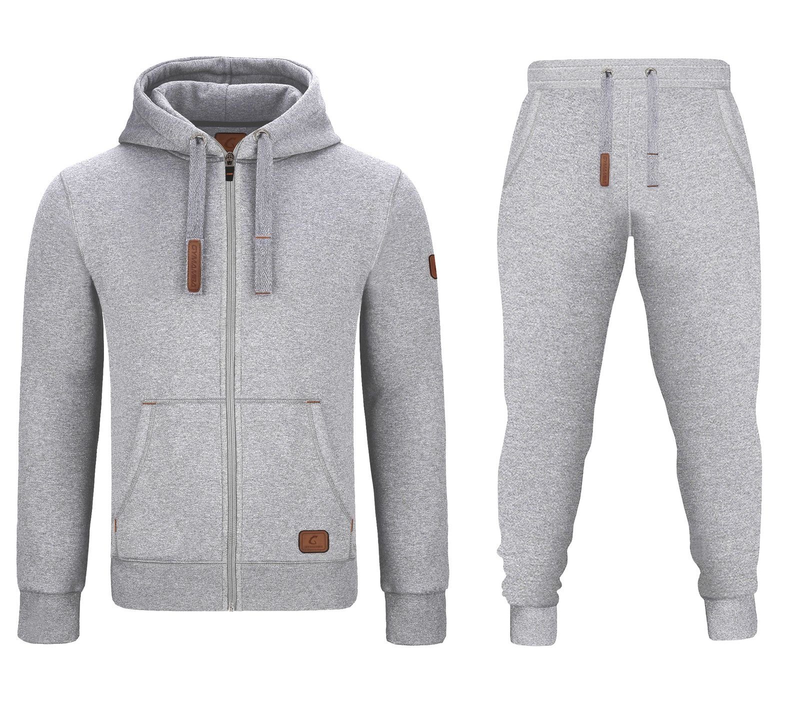 GYMAMBA Jogginganzug Herren leather hellgrau (2-tlg),