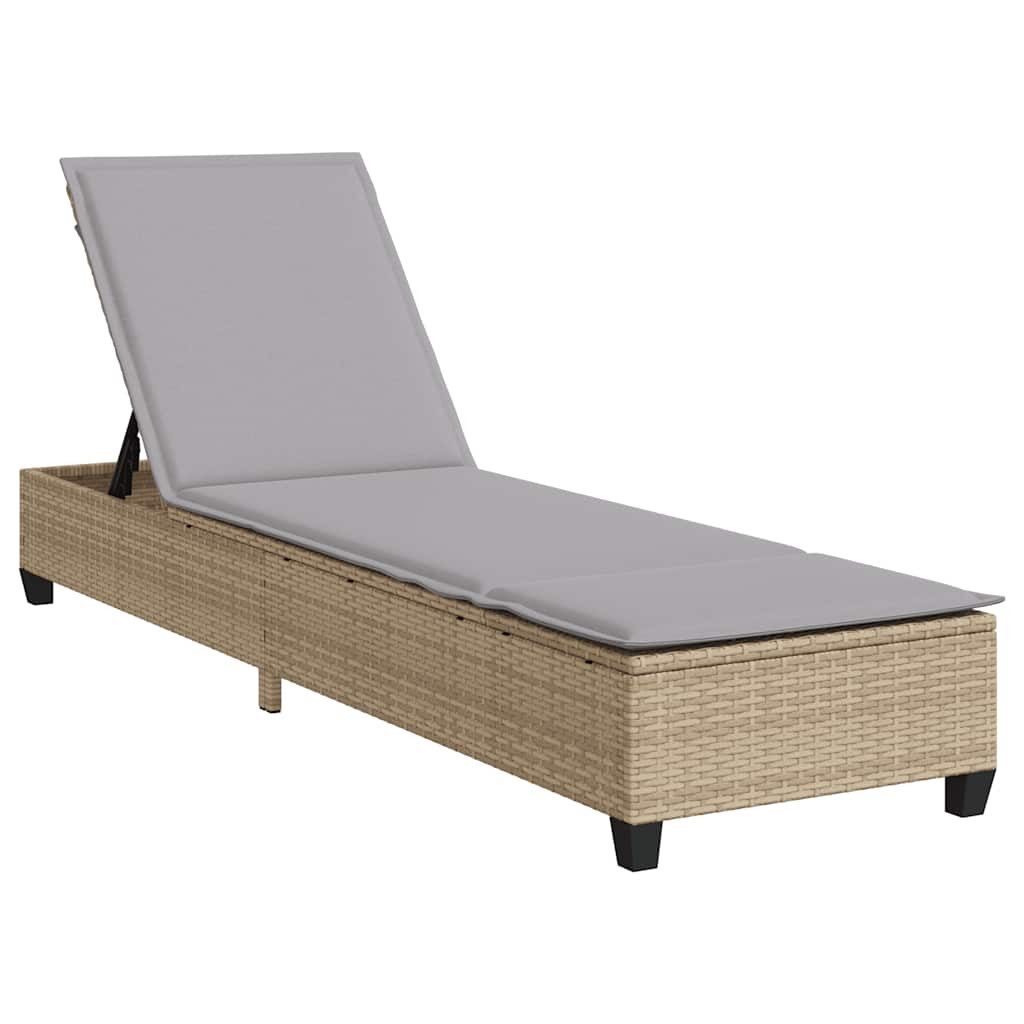 vidaXL Gartenliege Sonnenliege mit Auflagen Beige