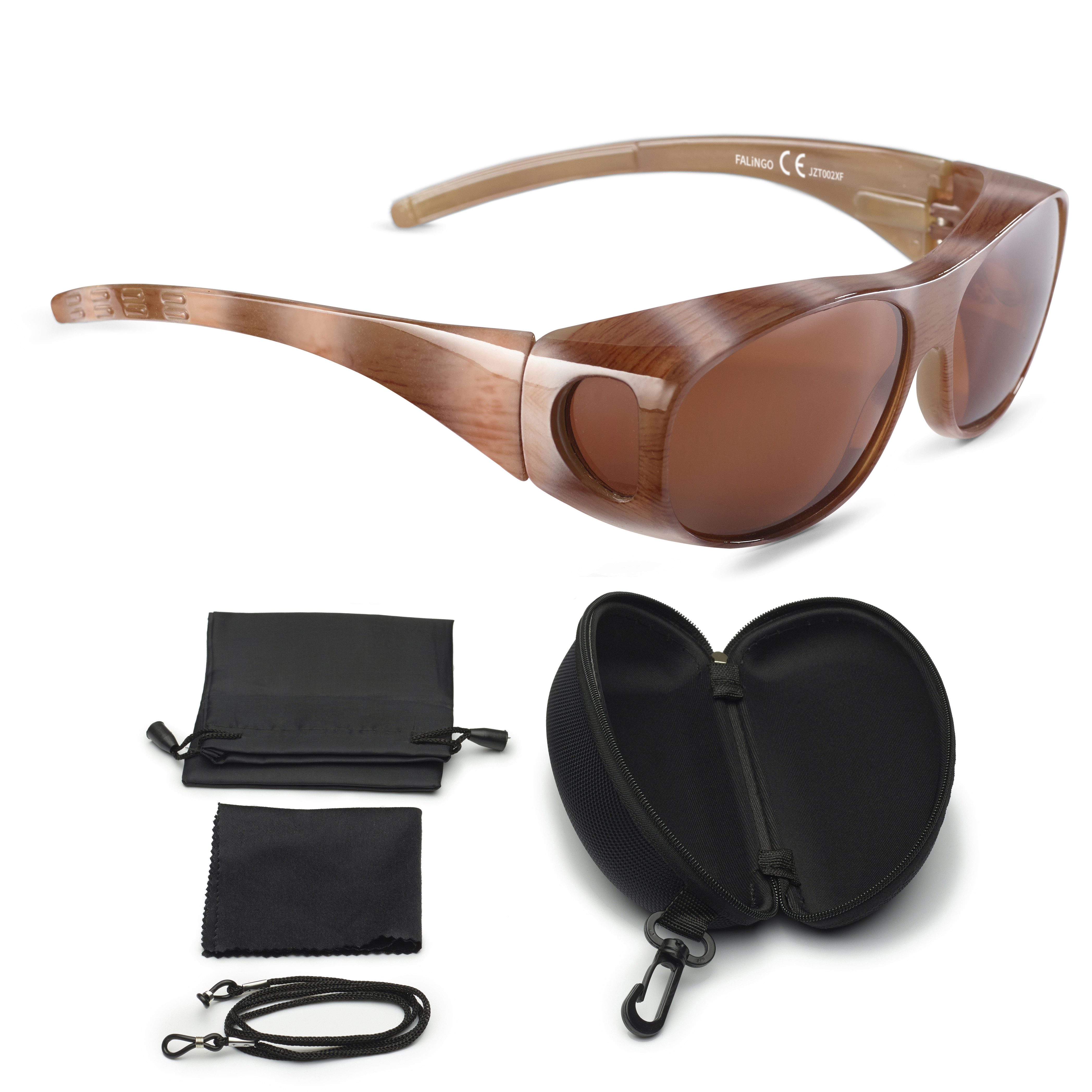 FALINGO Sonnenbrille Überzieh Sonnenbrille Überziehbrille FLEXI