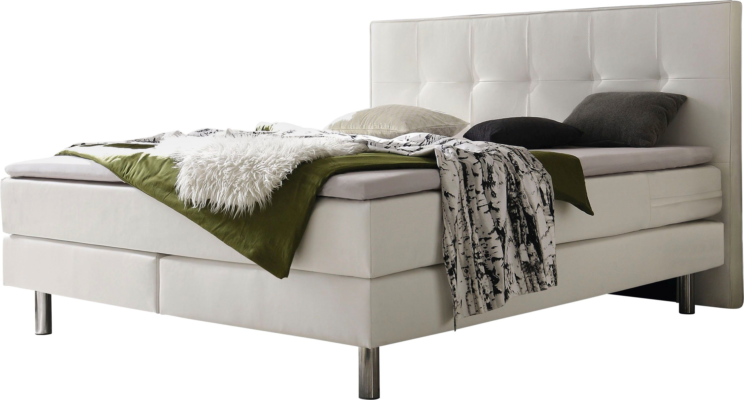 HASENA Boxspringbett Fleur, Boxspringbett, runde Chromfüsse,