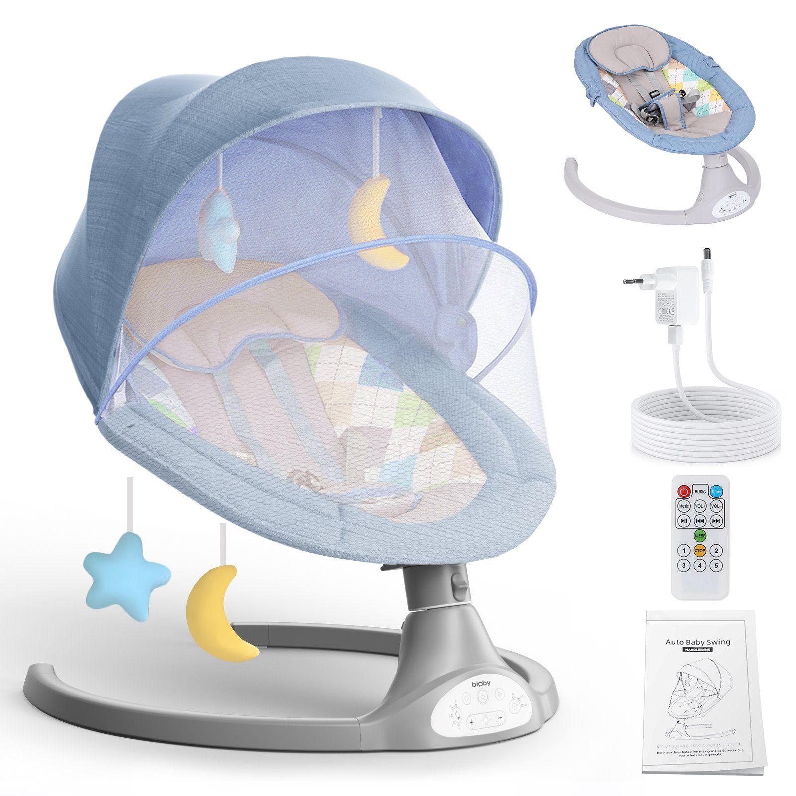 Insma Babywippe, elektrisch Babyschaukel bluetooth Musik