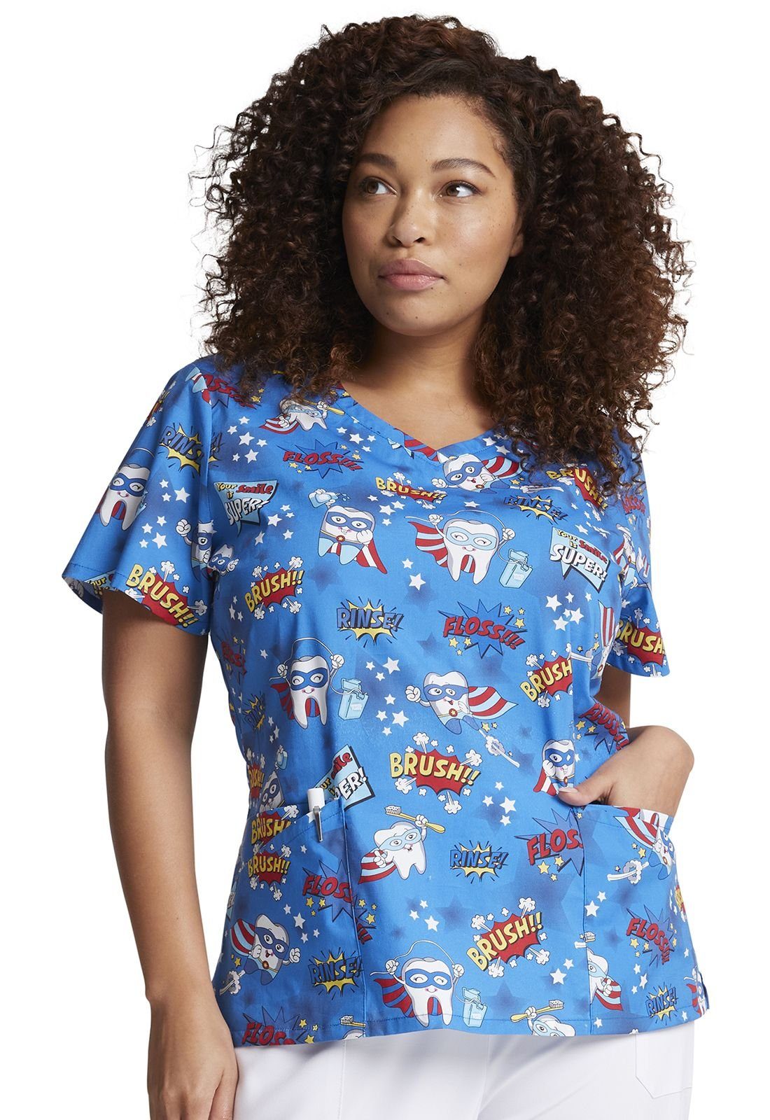 Dickies Funktionsbluse Bunt bedruckter Damen Kasack