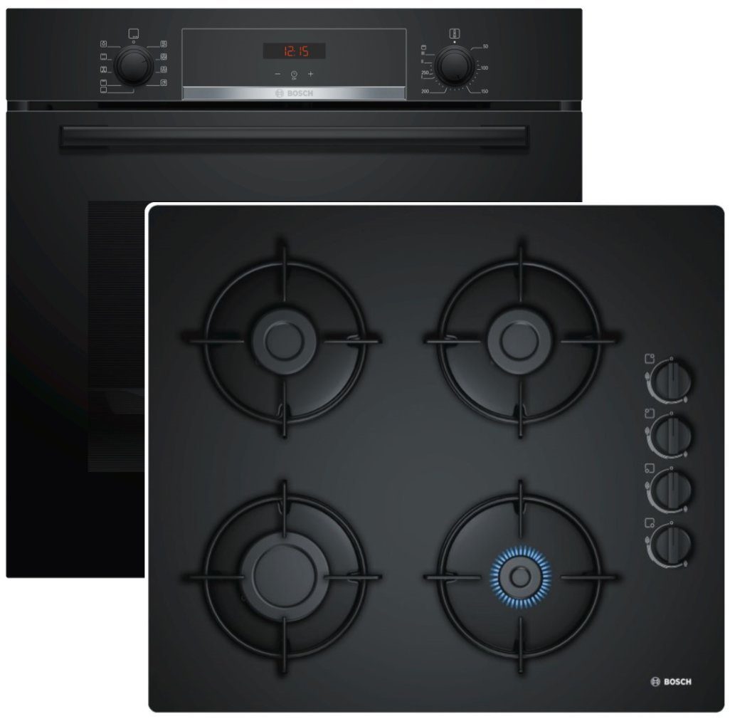 BOSCH Backofen-Set Backofen 3D-Heißluft Teleskopauszug EcoClean