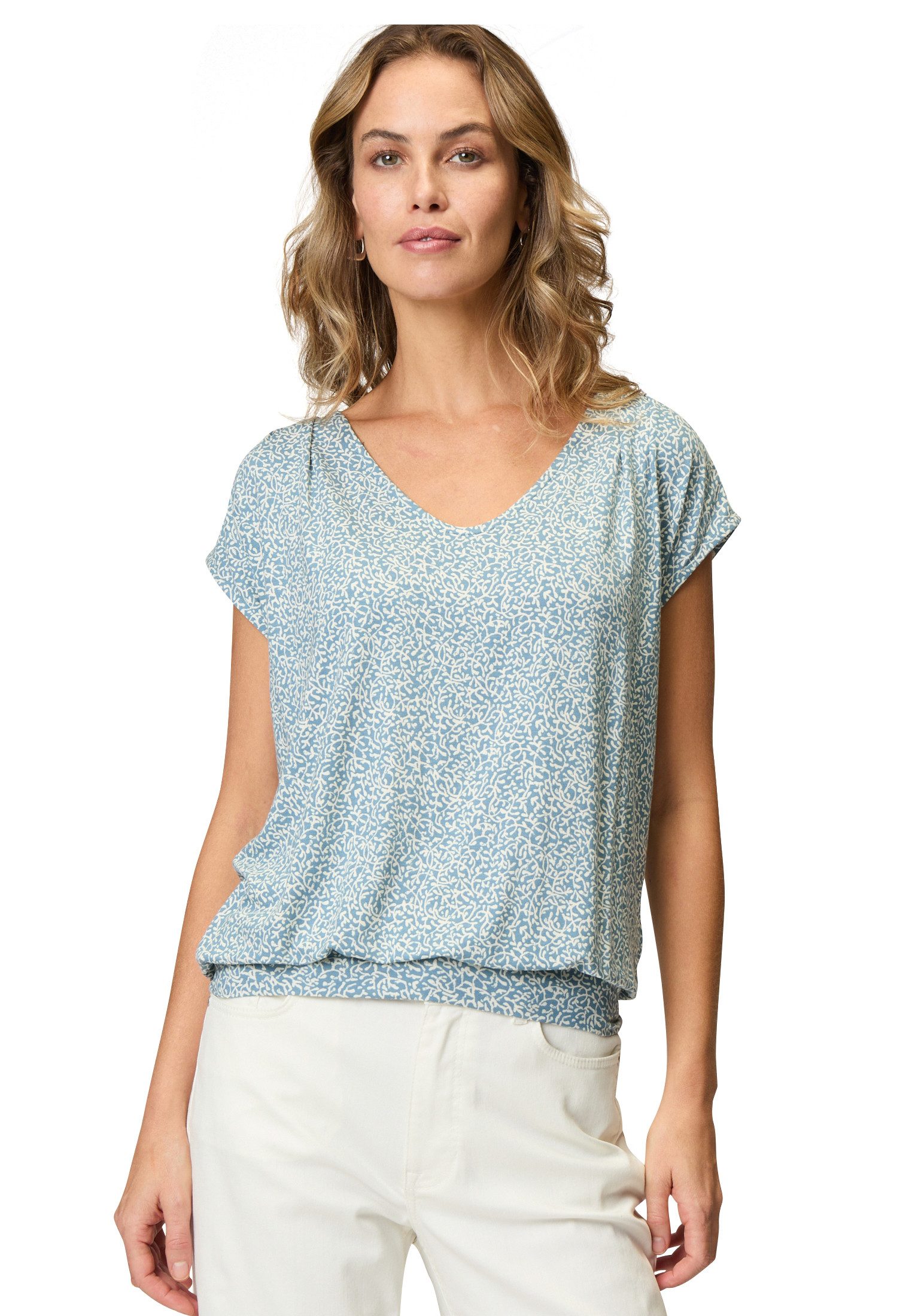 Zero T-Shirt zero Shirt mit Blätterdruck