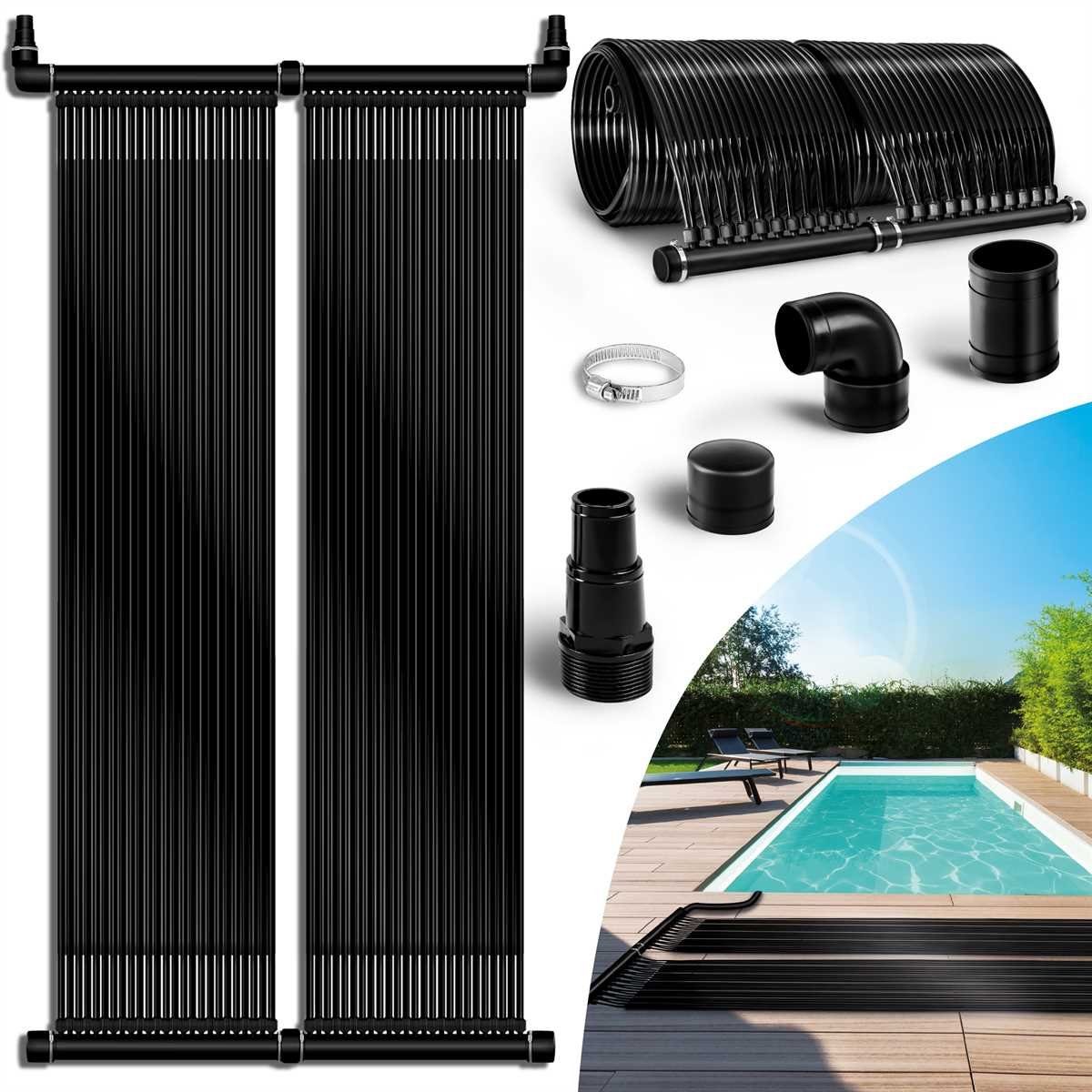 tillvex Pool-Wärmepumpe, Pool Solarkollektor Set, Solarheizung