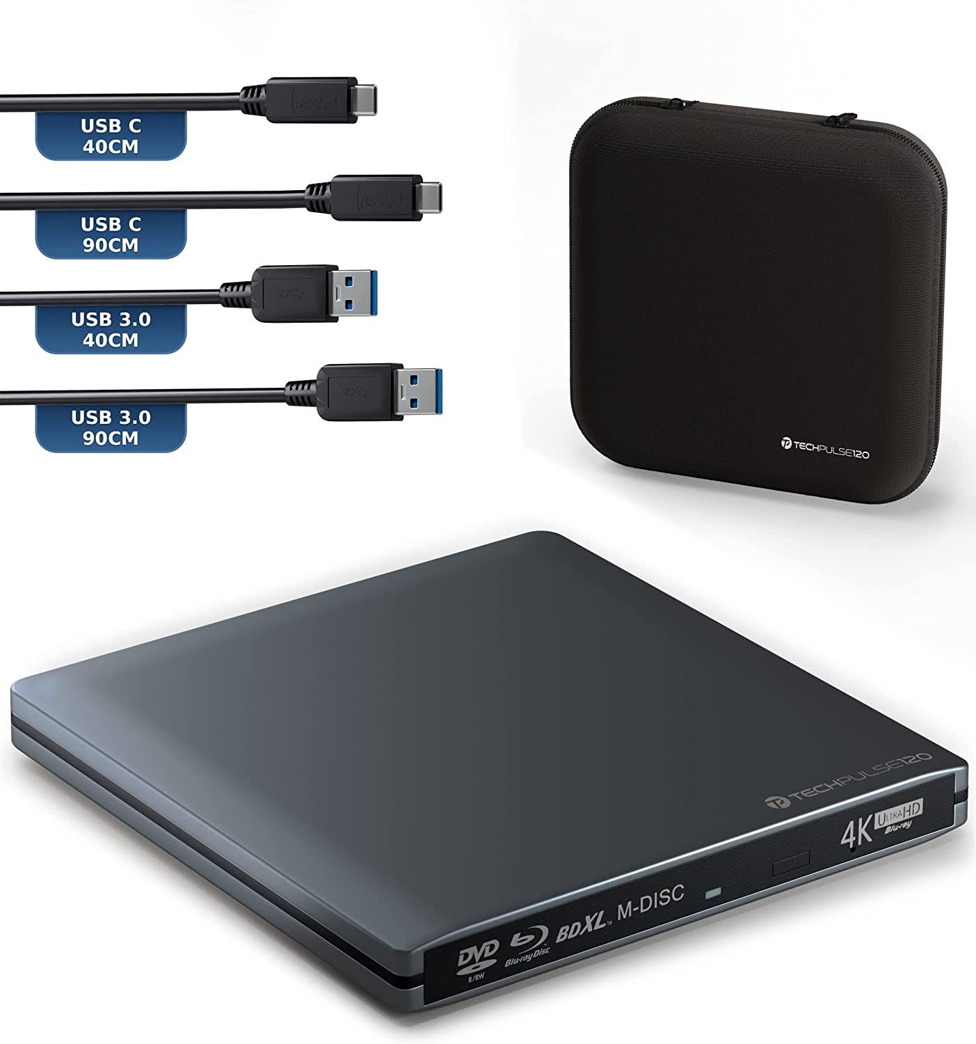techPulse120 USB 3.1 Blu-ray DVD CD
