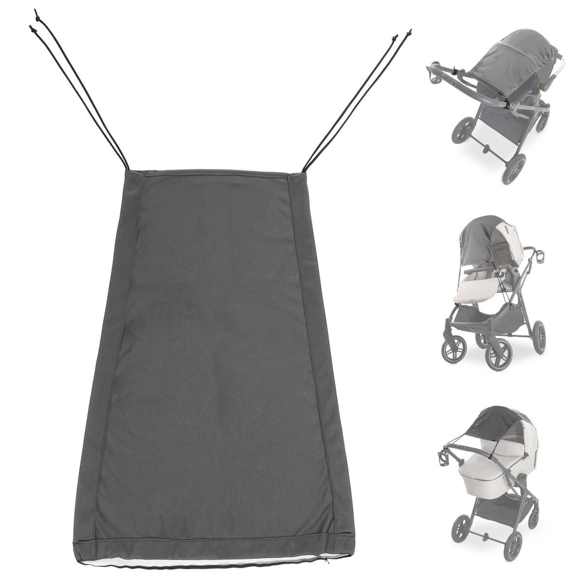 Hauck Kinderwagen-Sonnenschutzhülle Grey, Universal Sonnensegel für
