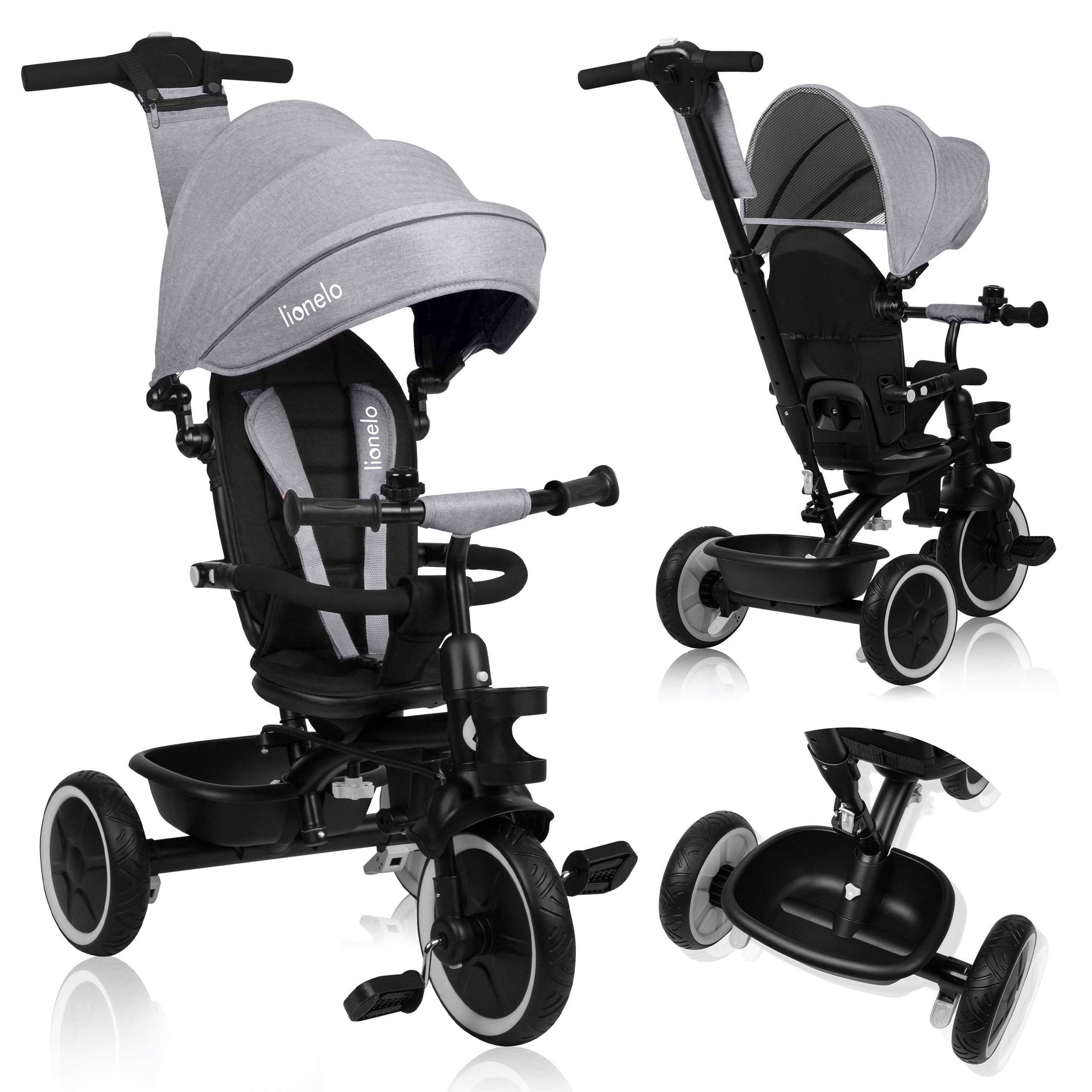 lionelo Dreirad-Kinderwagen BERRY, undurchdringliche Räder/ideal zum