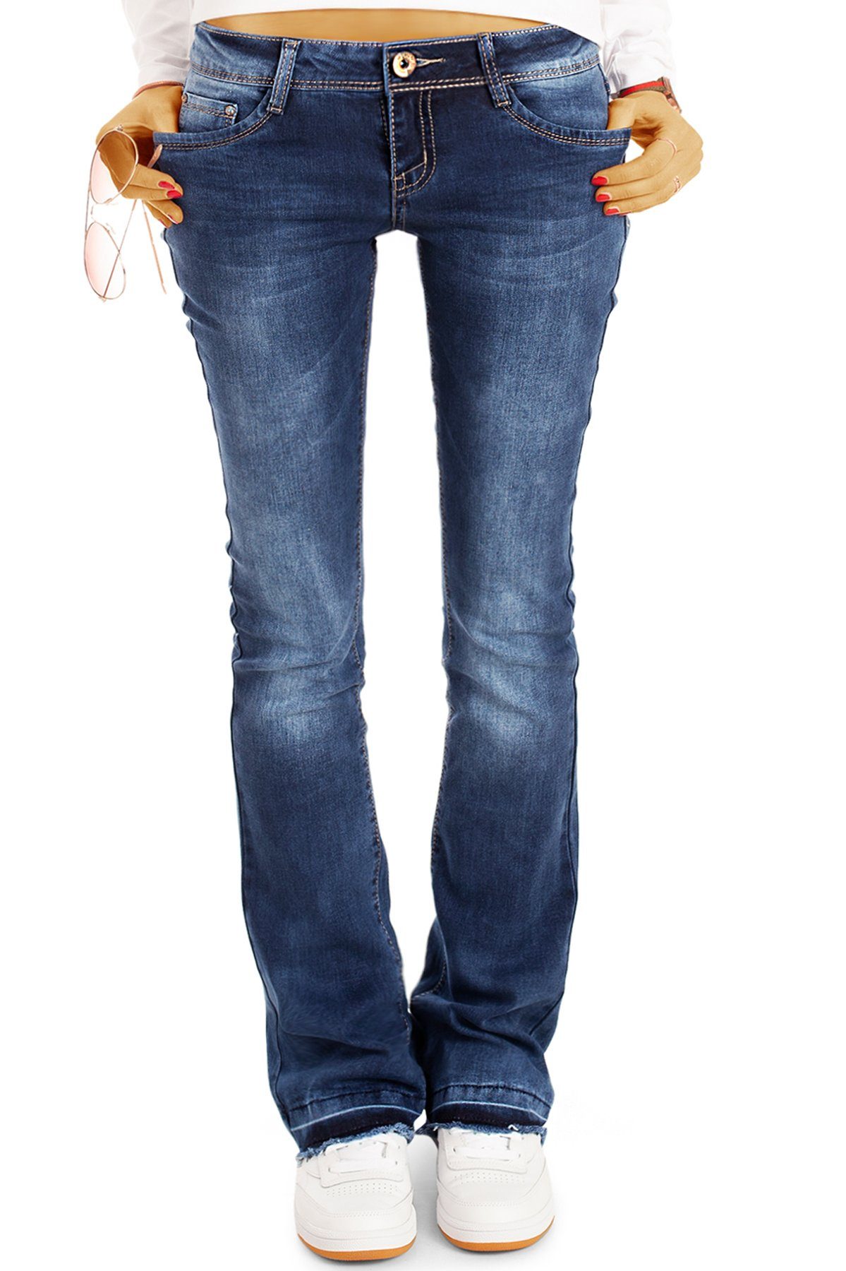 be styled Bootcut-Jeans Damen Hüftjeans, Schlaghosen