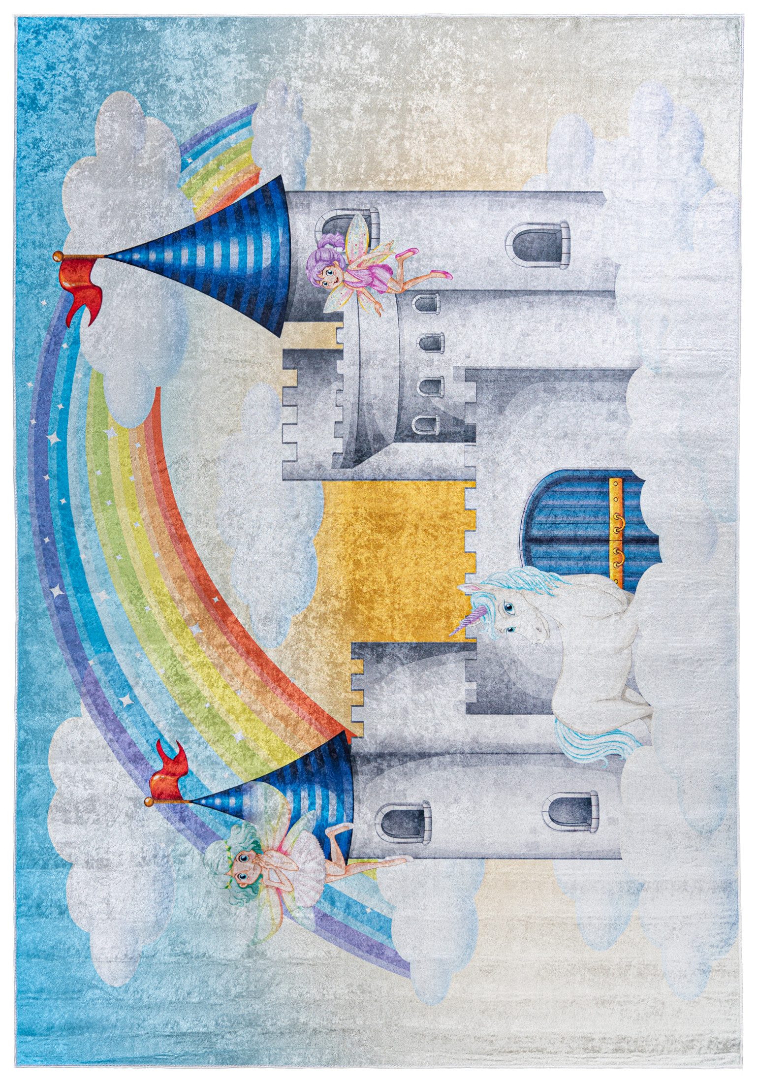 Mazovia Kinderteppich Kinderteppich Kinderzimmerteppich Prinzessin Schloss,