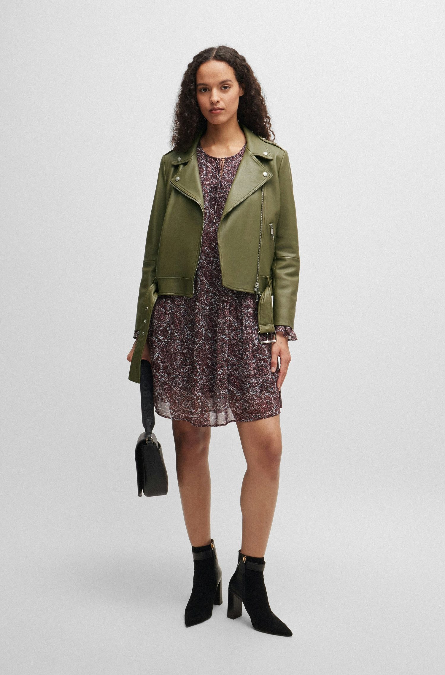 BOSS ORANGE Lederjacke Sameli Premium Damenmode