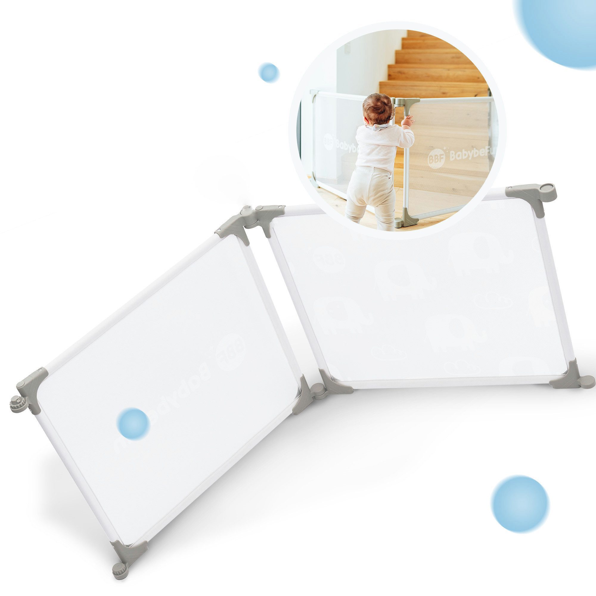 BabyBeFun Laufstall Baby faltbar [Extra Stabil]