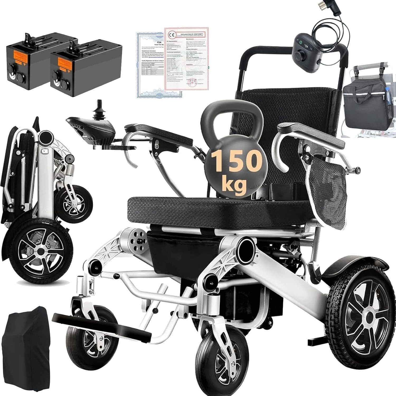 DOTMALL Elektrischer Rollator Rollstuhl Elektrisch Faltbar
