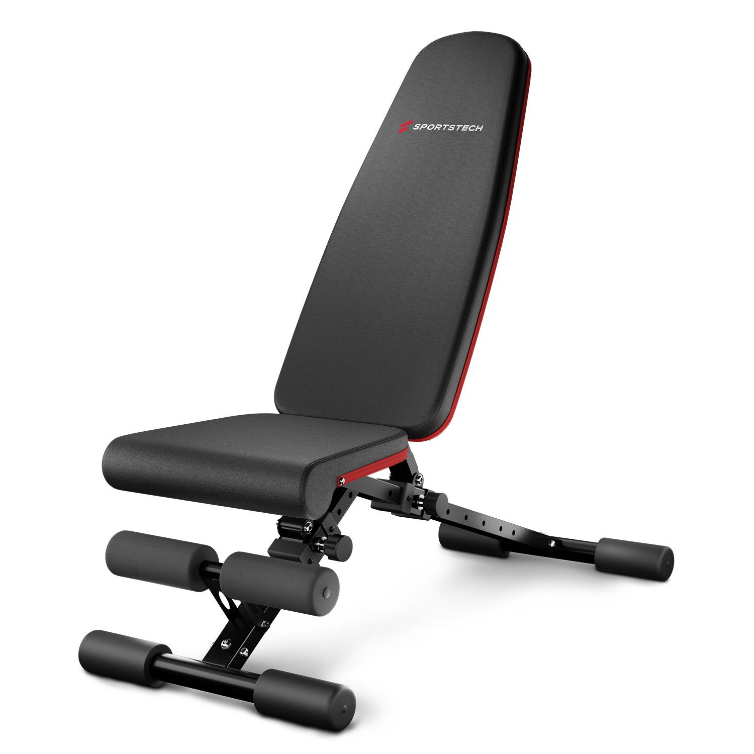 Sportstech Hantelbank BRT400, Klappbar, 40+ Trainingskombis,