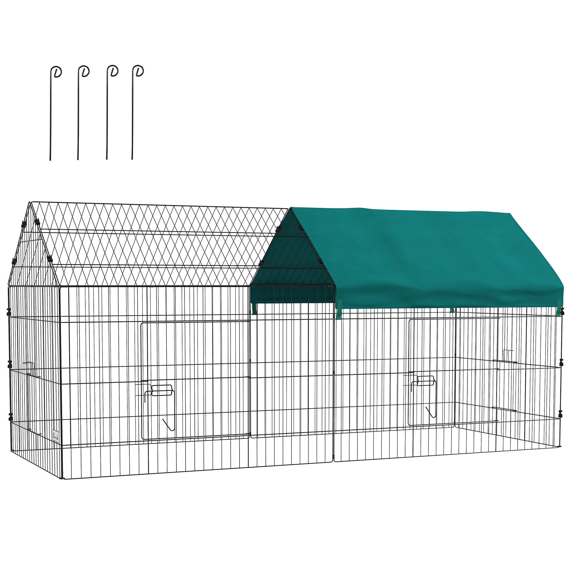 PawHut Kleintierkäfig Freilaufgehege 220 x 85