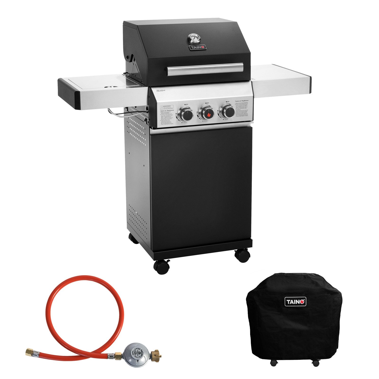 TAINO Gasgrill BLACK 2+1, Gasgrill mit