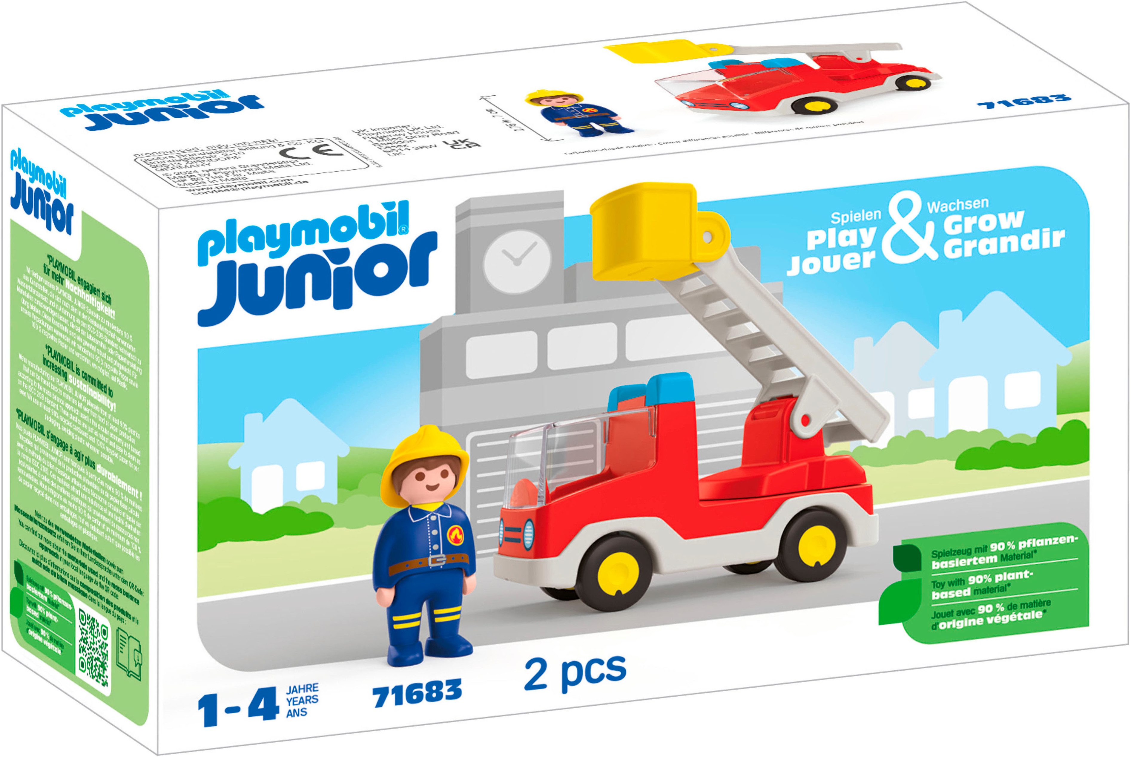 Playmobil® Feuerwehrleiterfahrzeug (71683), JUNIOR Konstruktions-Spielset, (2