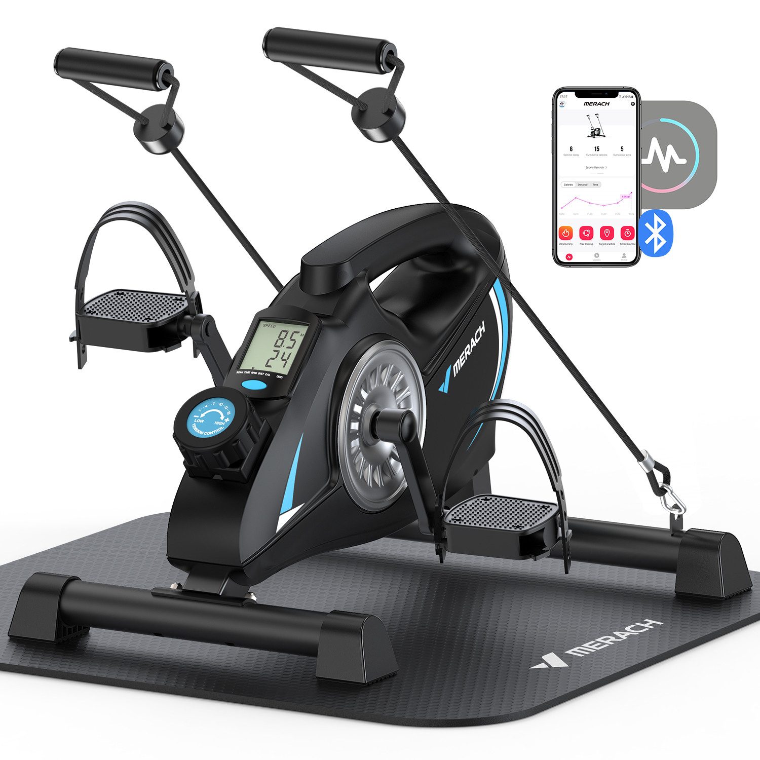 MERACH Mini-Heimtrainer Arm-und Beintrainer Pedaltrainer für