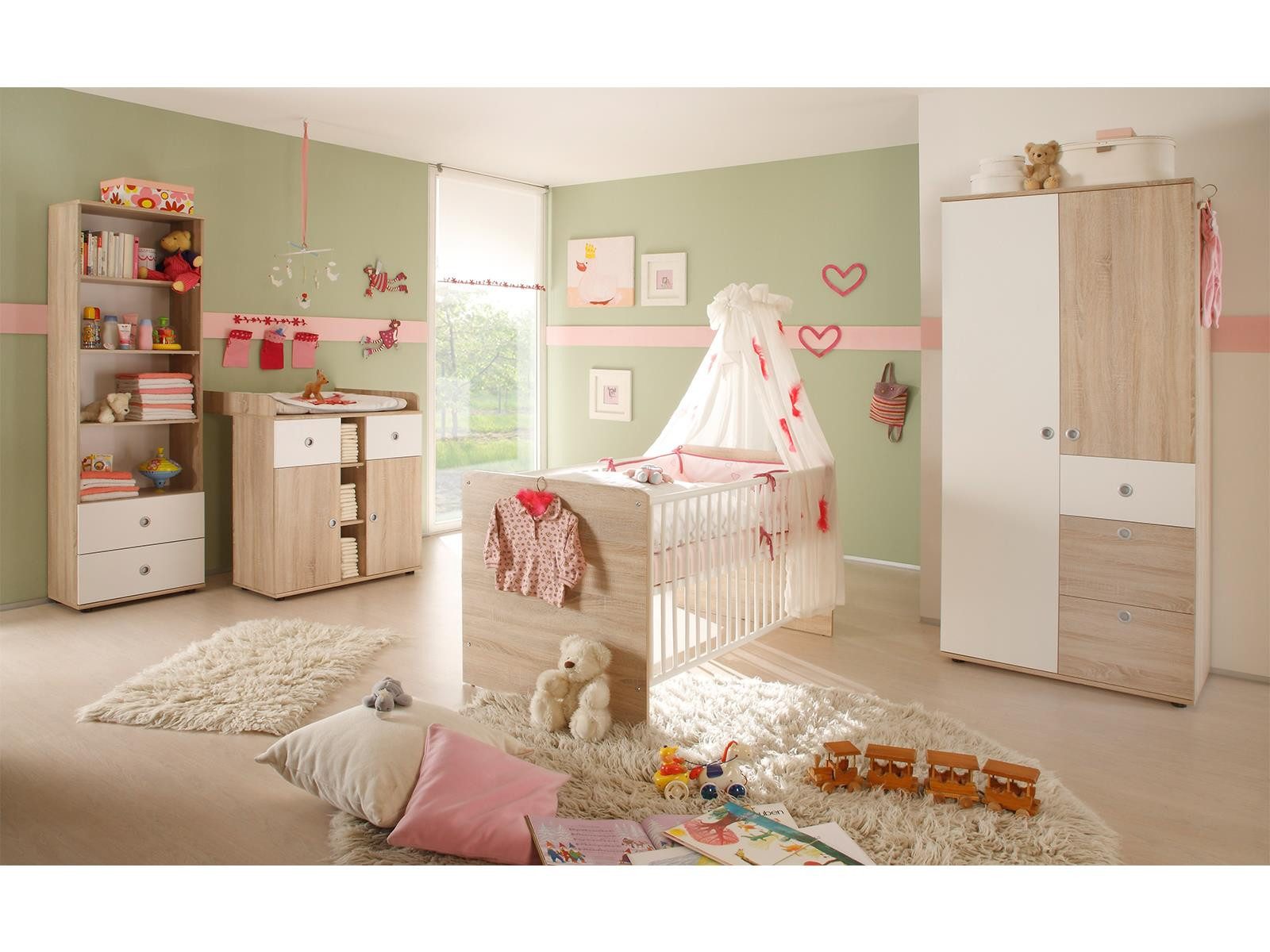 möbelando Babymöbel-Set Babyzimmer (4-teilig) 'Floris II',