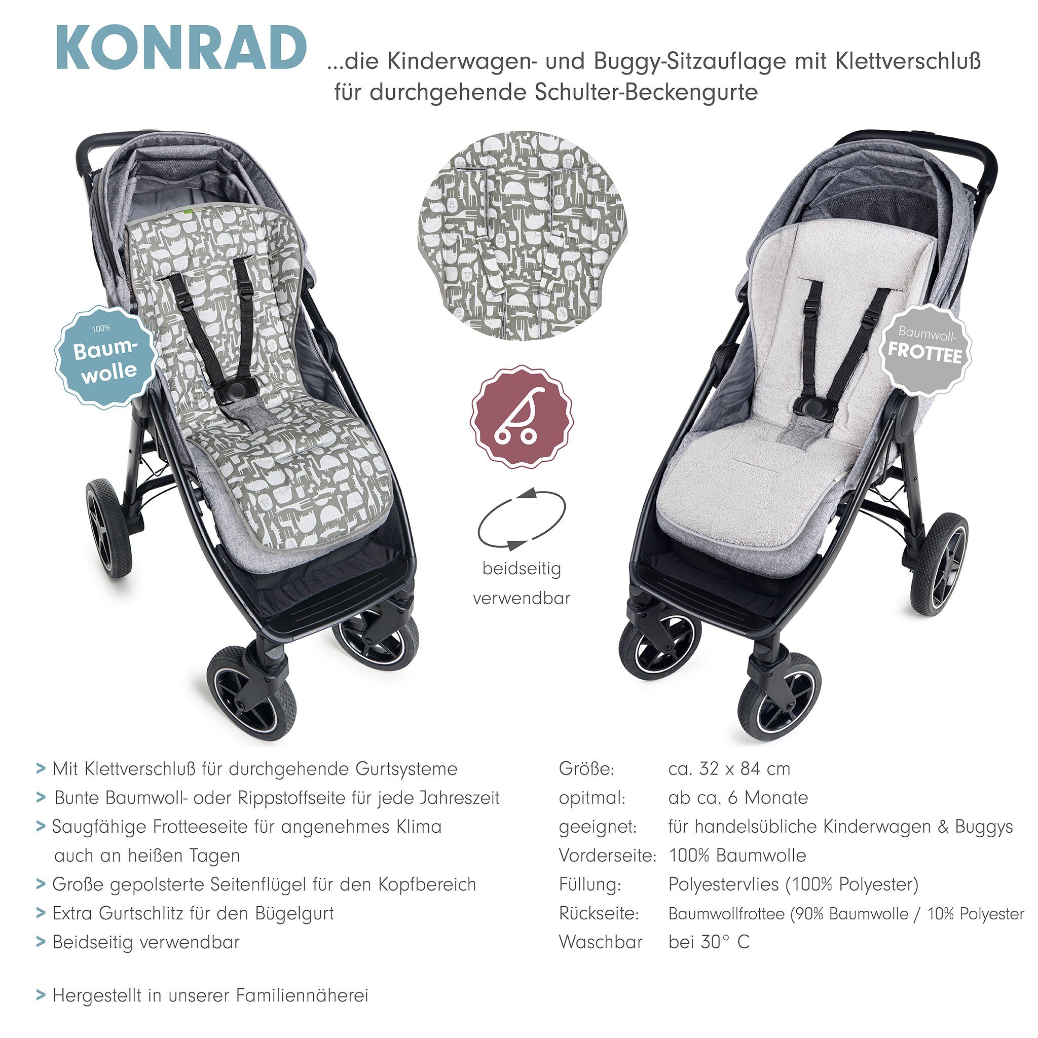 Liebes von priebes Kinderwagen-Sitzauflage KONRAD Sitzauflage
