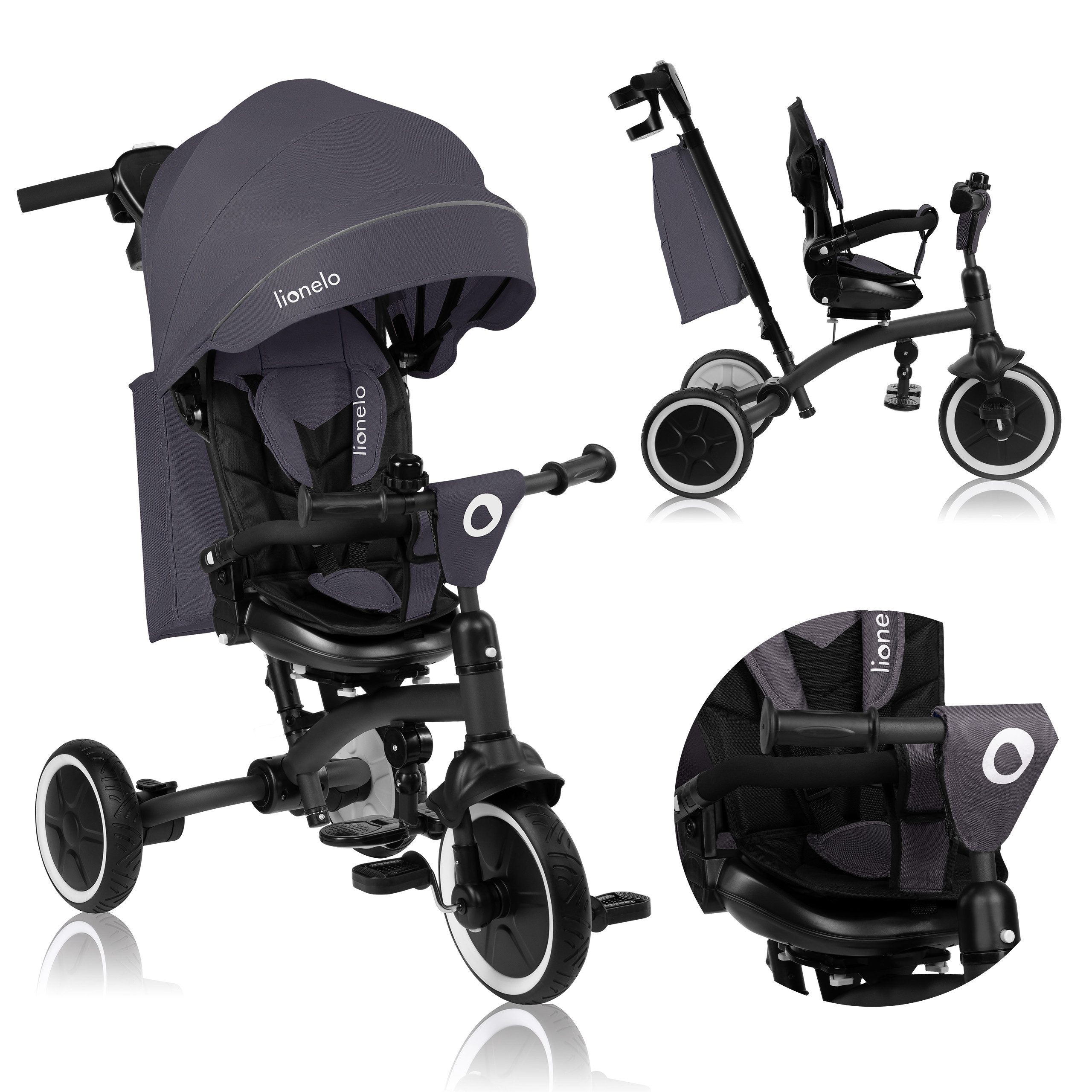 lionelo Dreirad-Kinderwagen TRIS PLUS, Inklusive Glocke,