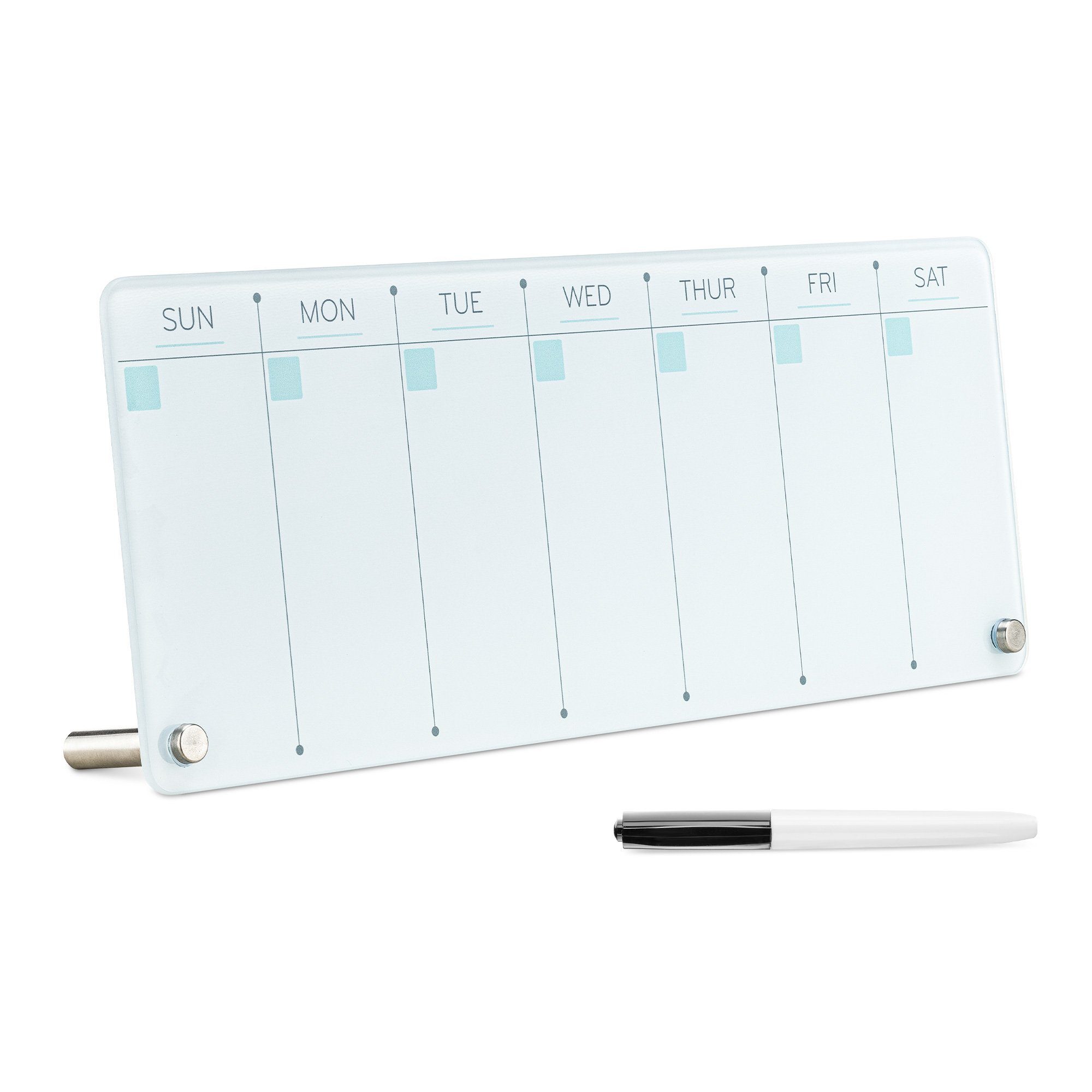 Navaris Tafel Trocken abwischbarer Glas-Wochenplaner-Kalender, (1-tlg)
