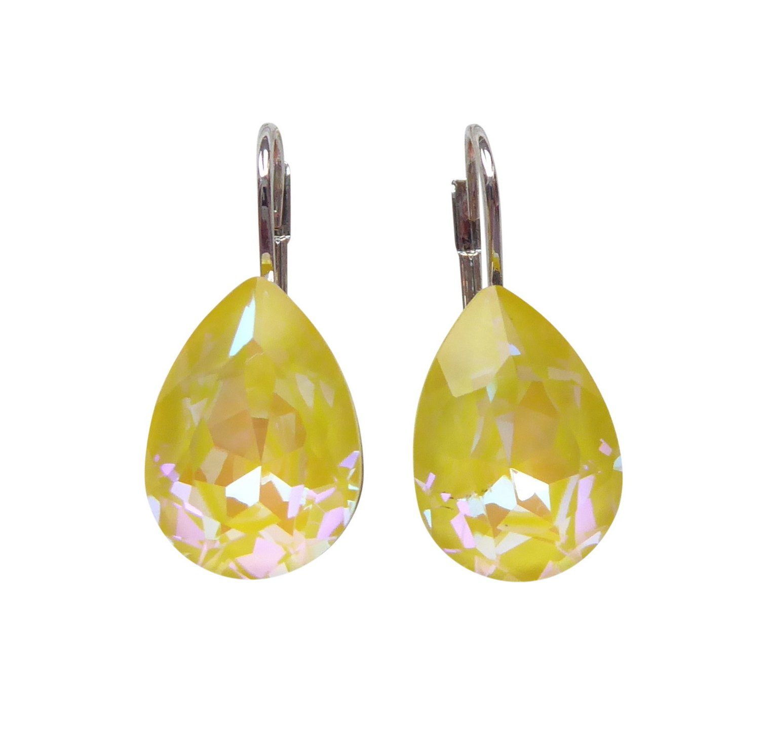 Mugello Paar Ohrhänger Maya gelb rhodiniert